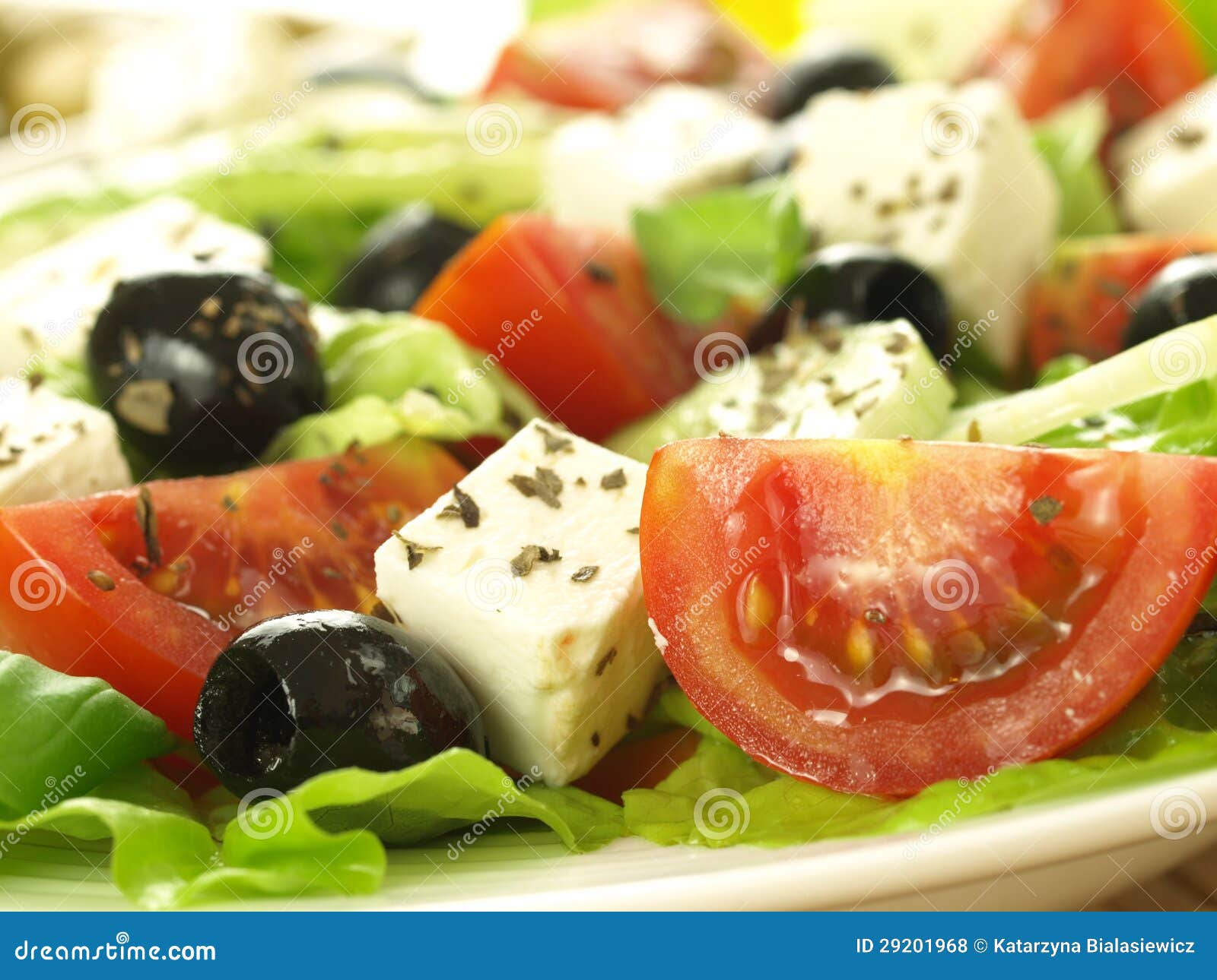 Feta and olives in salad stock photo. Image of light 29201968