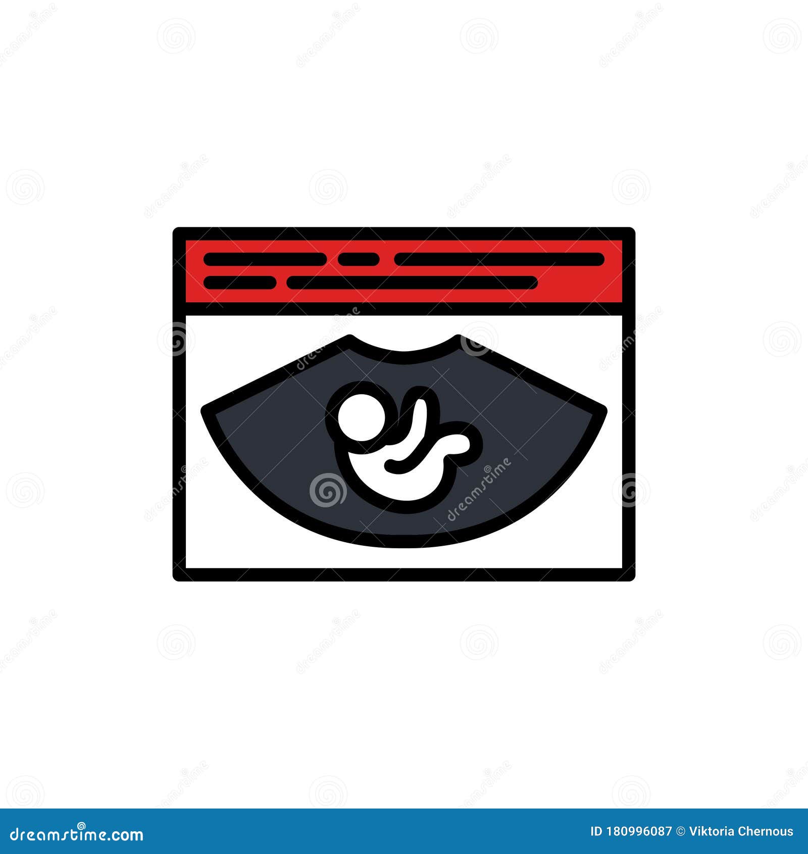 Download Fetal Ultrasound Line Icon, Vector Illustration Stock ...