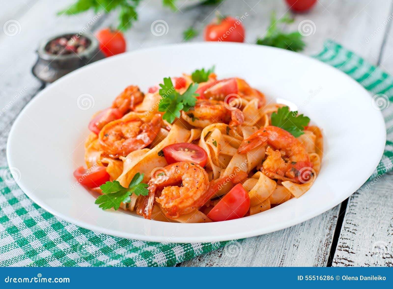 Fettuccine Pasta with Shrimp Stock Photo Image of delicious, pasta