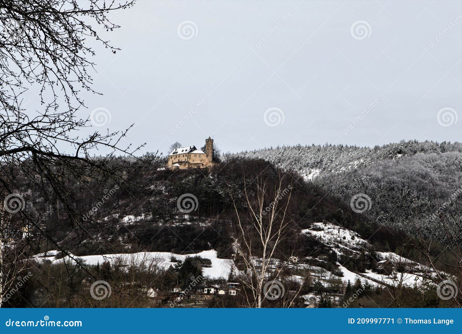 view to the castle greifenstein near bad blankenburg in thuringia