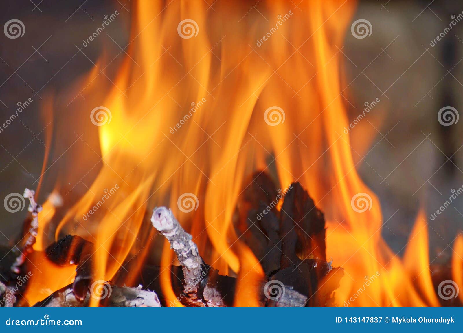 Das brennholz brennt mit einem orangefarbenen feuer im kamin