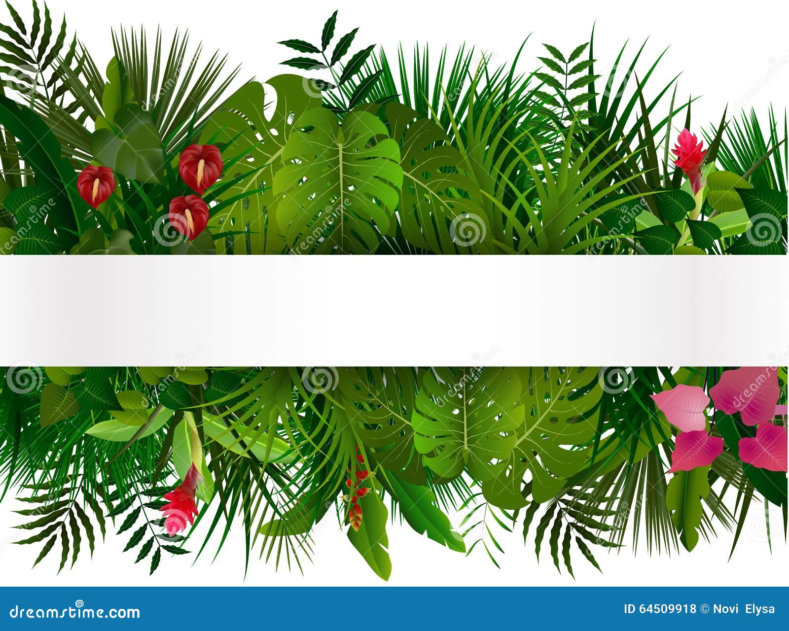 Feuillage Tropical Fond De Conception Florale Illustration ...