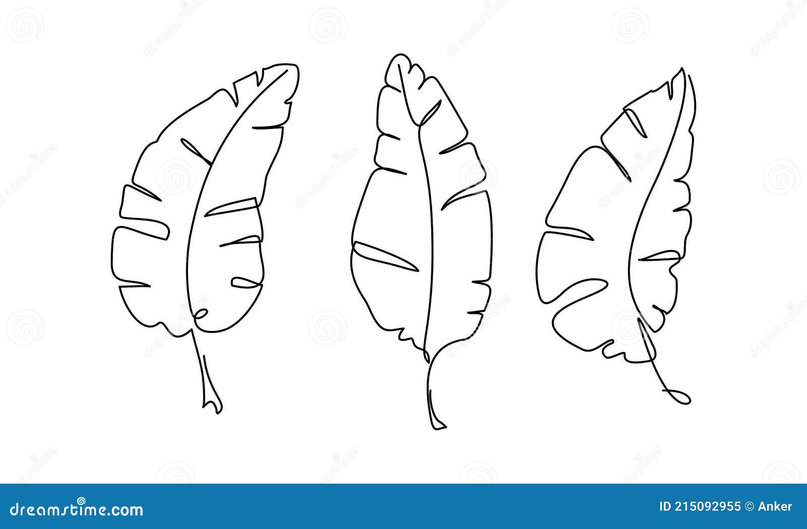Dessin Feuille Tropicale à Imprimer Feuille De Bananier. Dessin En Ligne Continue. Art Linéaire Illustration de Vecteur - Illustration du logo, contour: 215092955