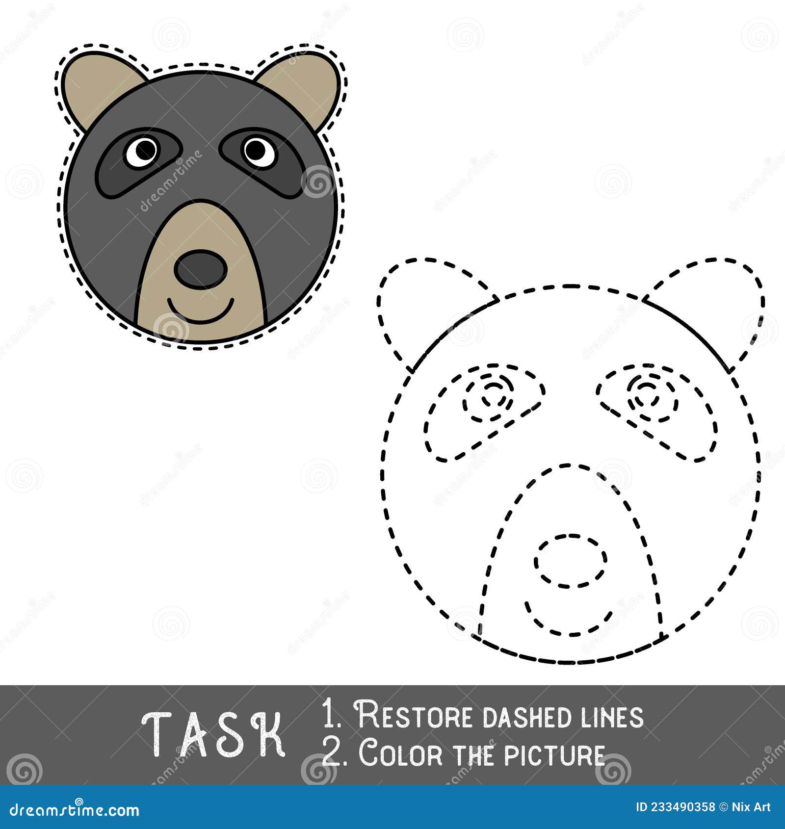 Feuille De Dessin Pour Enfants D'âge Préscolaire Avec Un Niveau De Jeu  Facile Niveau De Difficulté Simple Jeu éducatif Pour Enfant Illustration  Stock - Illustration du gibier, ours: 233490358