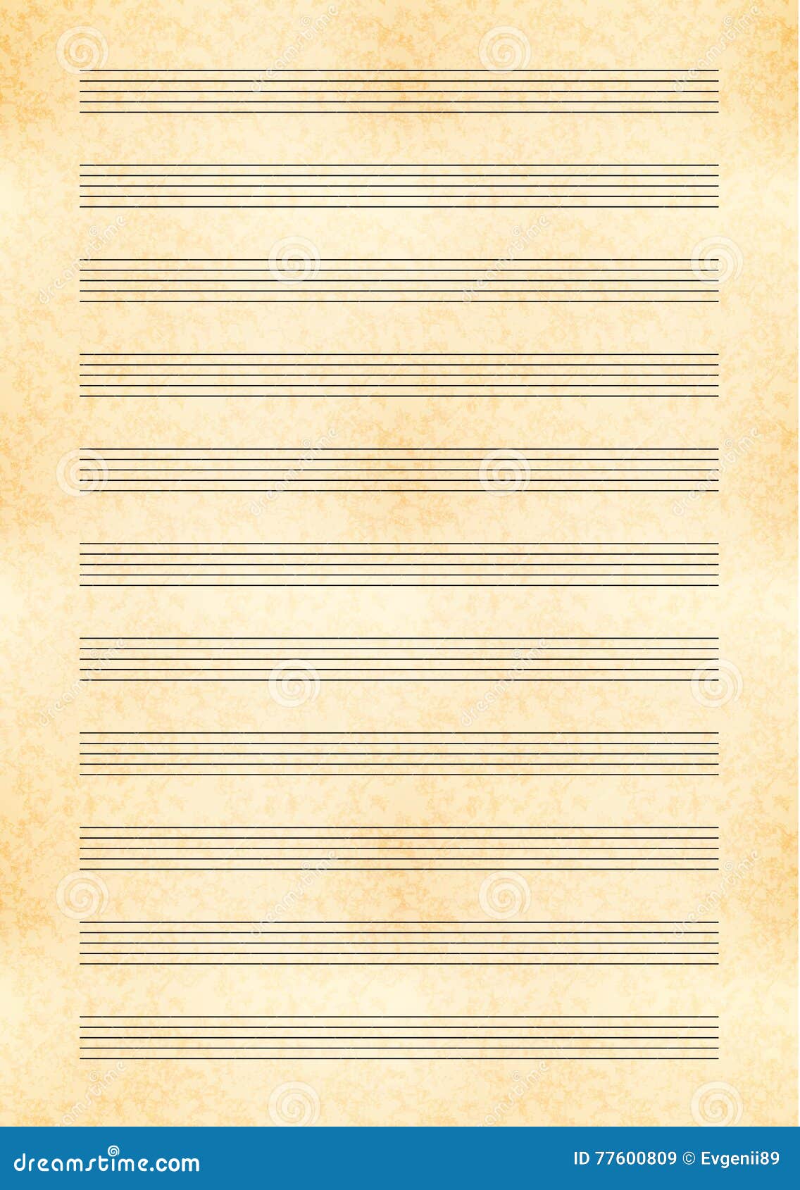 Notes De Musique Sur La Barre, Vieux Fond De Papier Illustration
