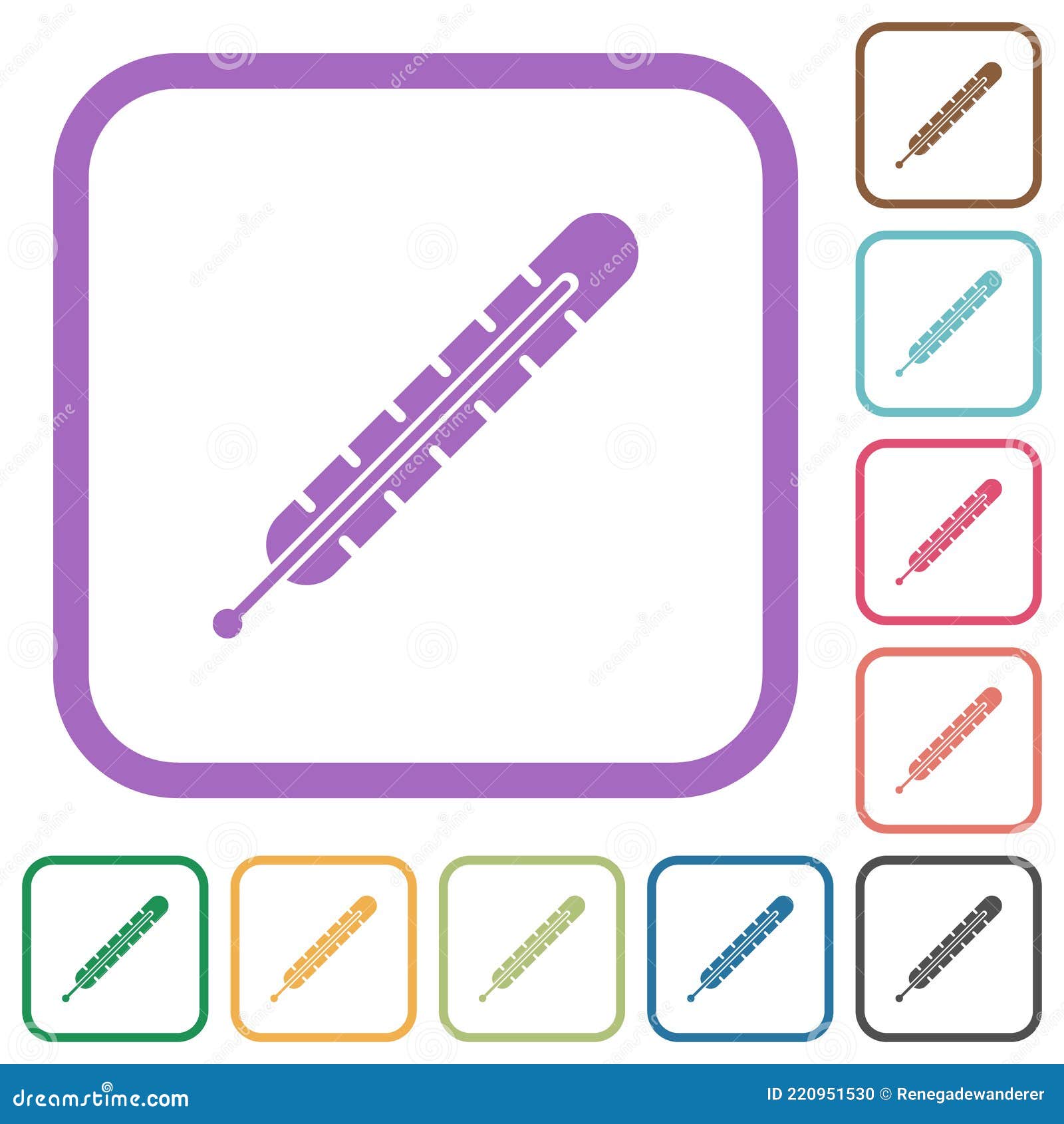 fever thermometer simple icons