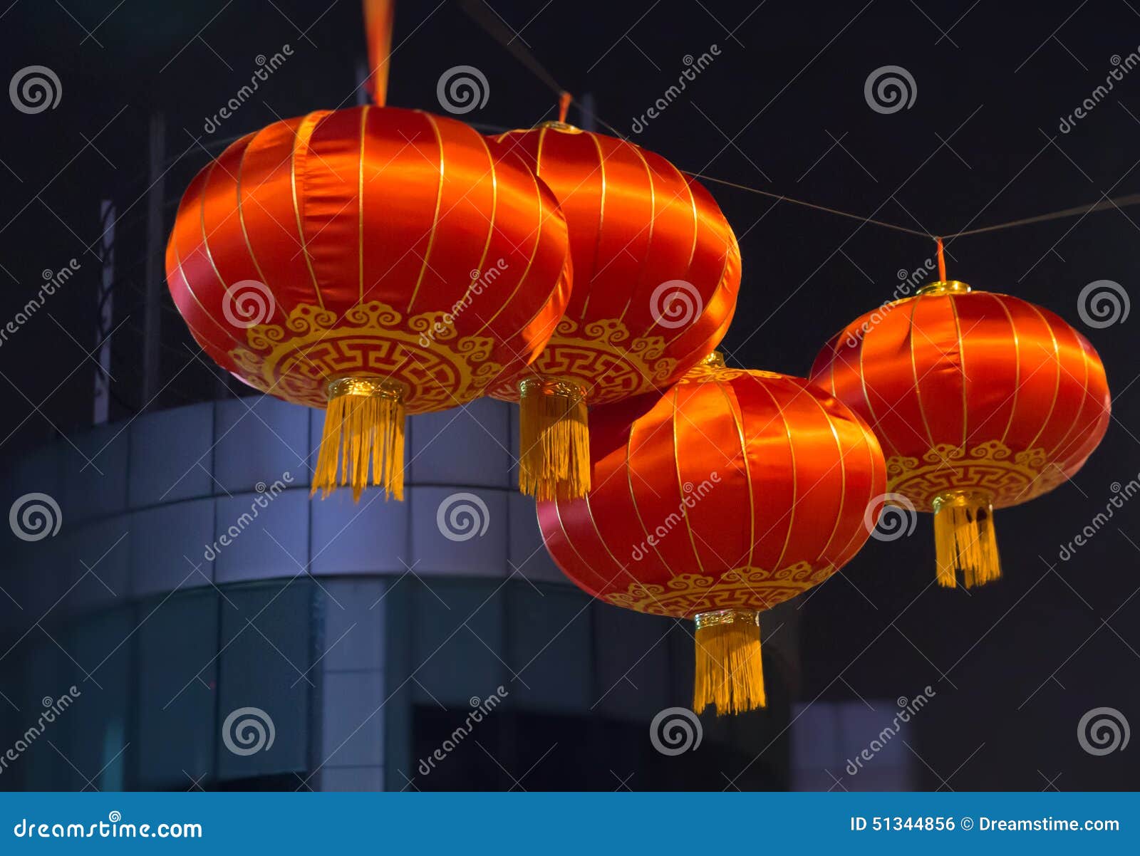 A Few Chinese Lanterns at Night Stock Photo Image of yellow, dark
