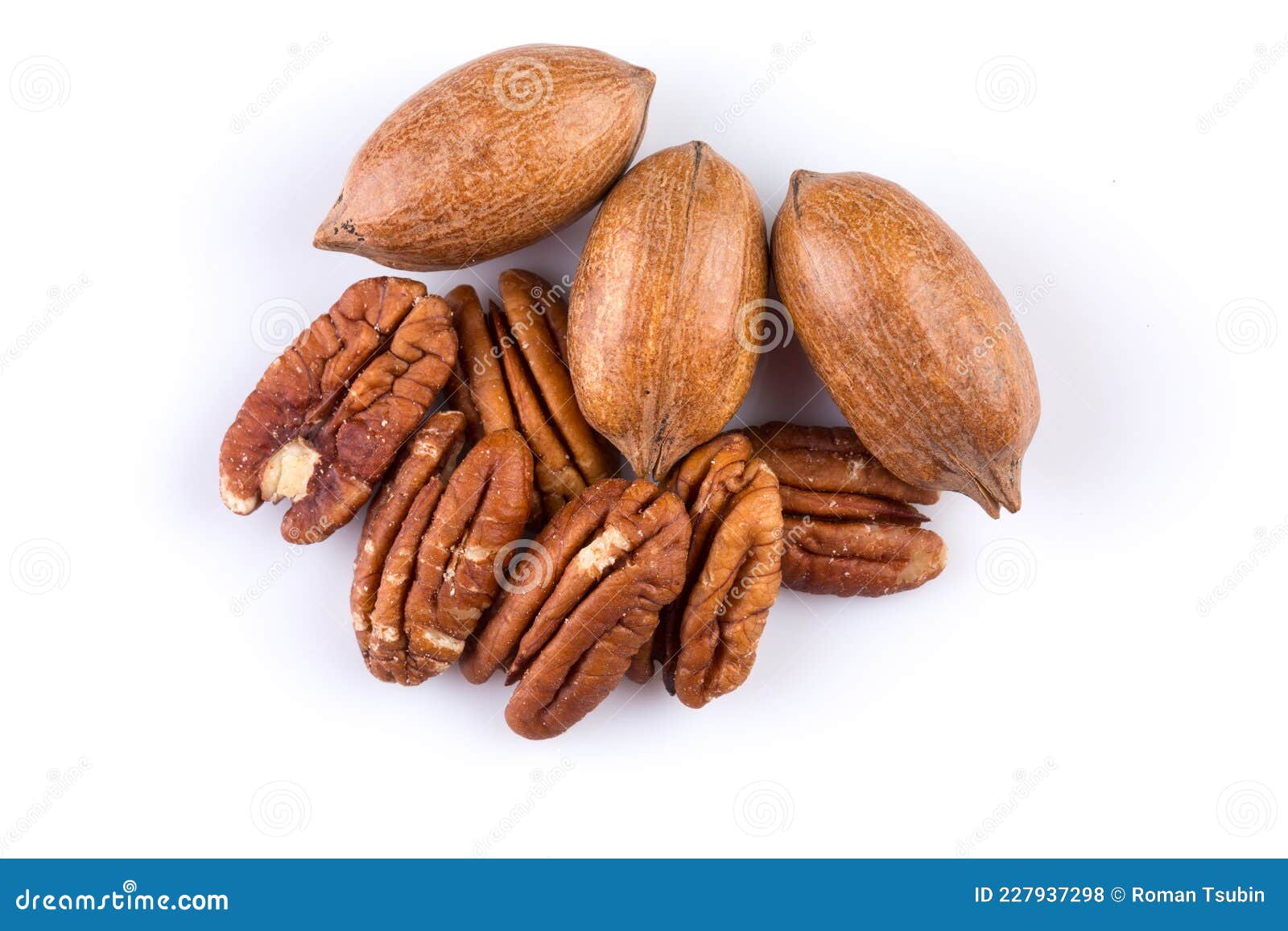 Few Pecan Nuts Isolated on White Stock Photo Image of brown, pecan
