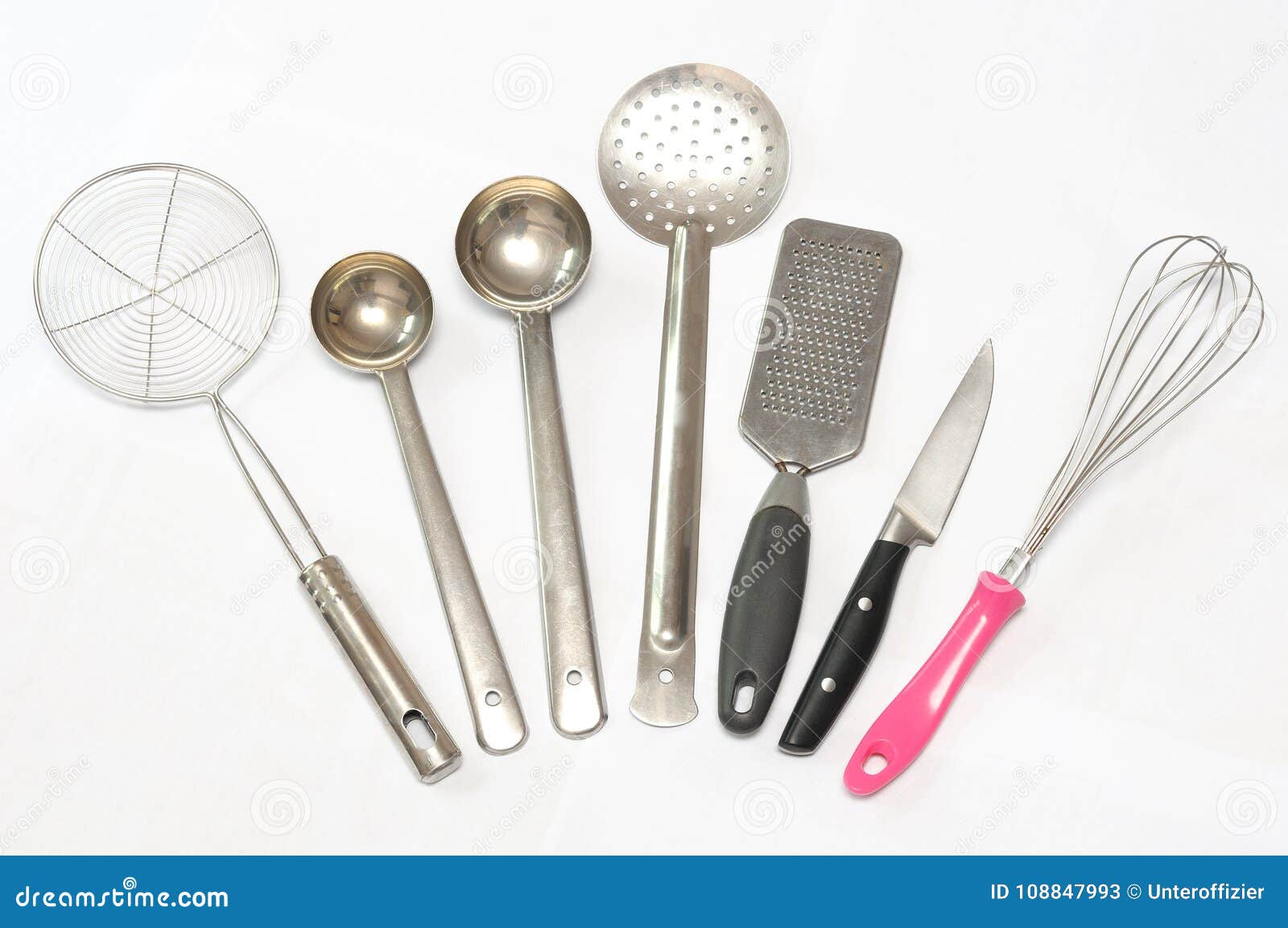 https://thumbs.dreamstime.com/z/few-pieces-kitchen-cooking-utensils-photo-taken-against-white-backdrop-shown-here-skin-peeler-knife-beater-mixer-108847993.jpg