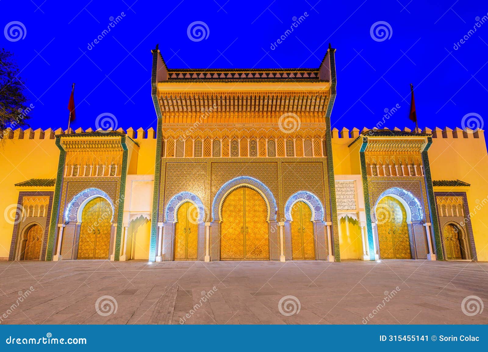 fez or fes, morocco. alawi royal palace.