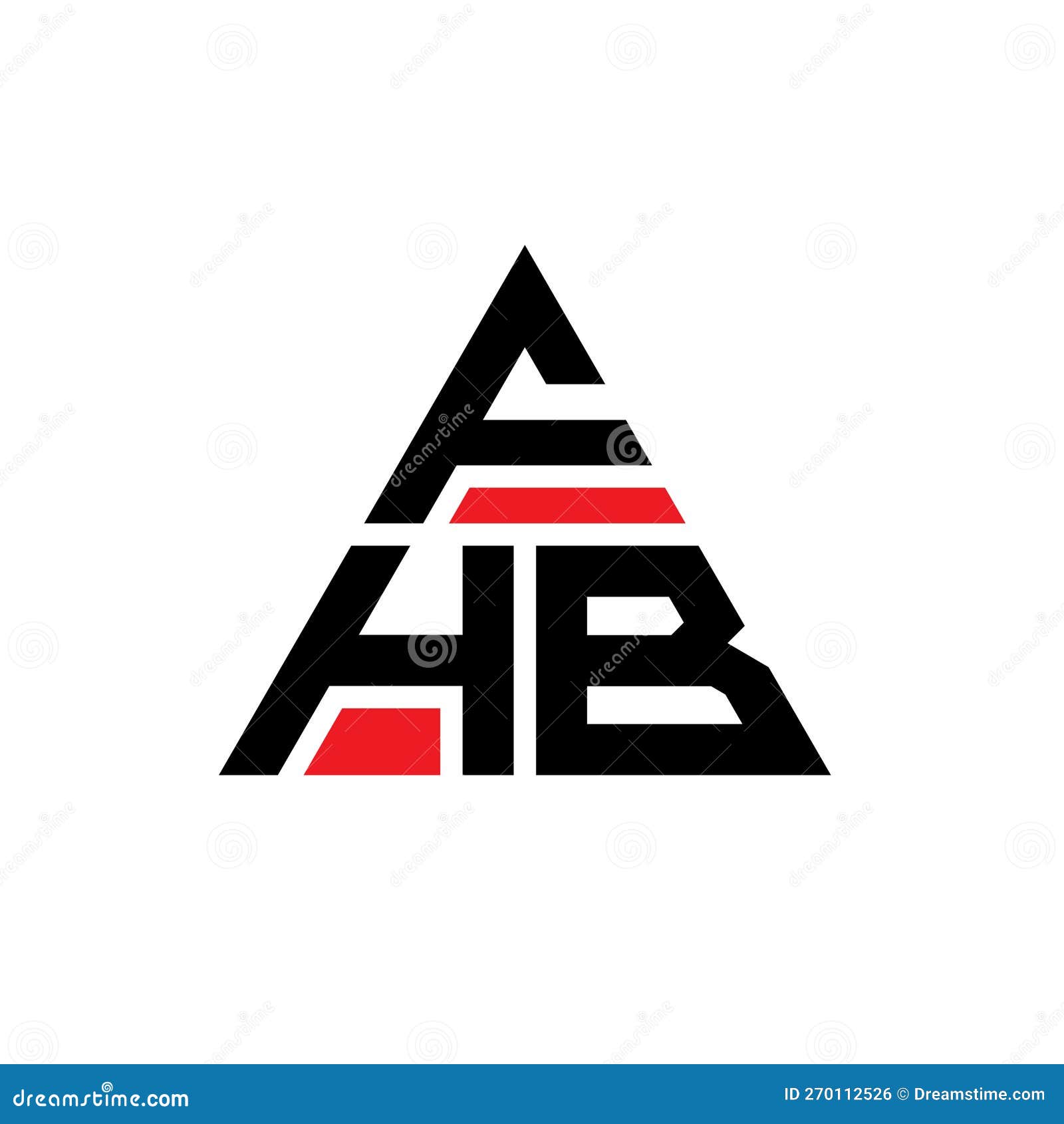 fhb triangle letter logo  with triangle . fhb triangle logo  monogram. fhb triangle  logo template with red