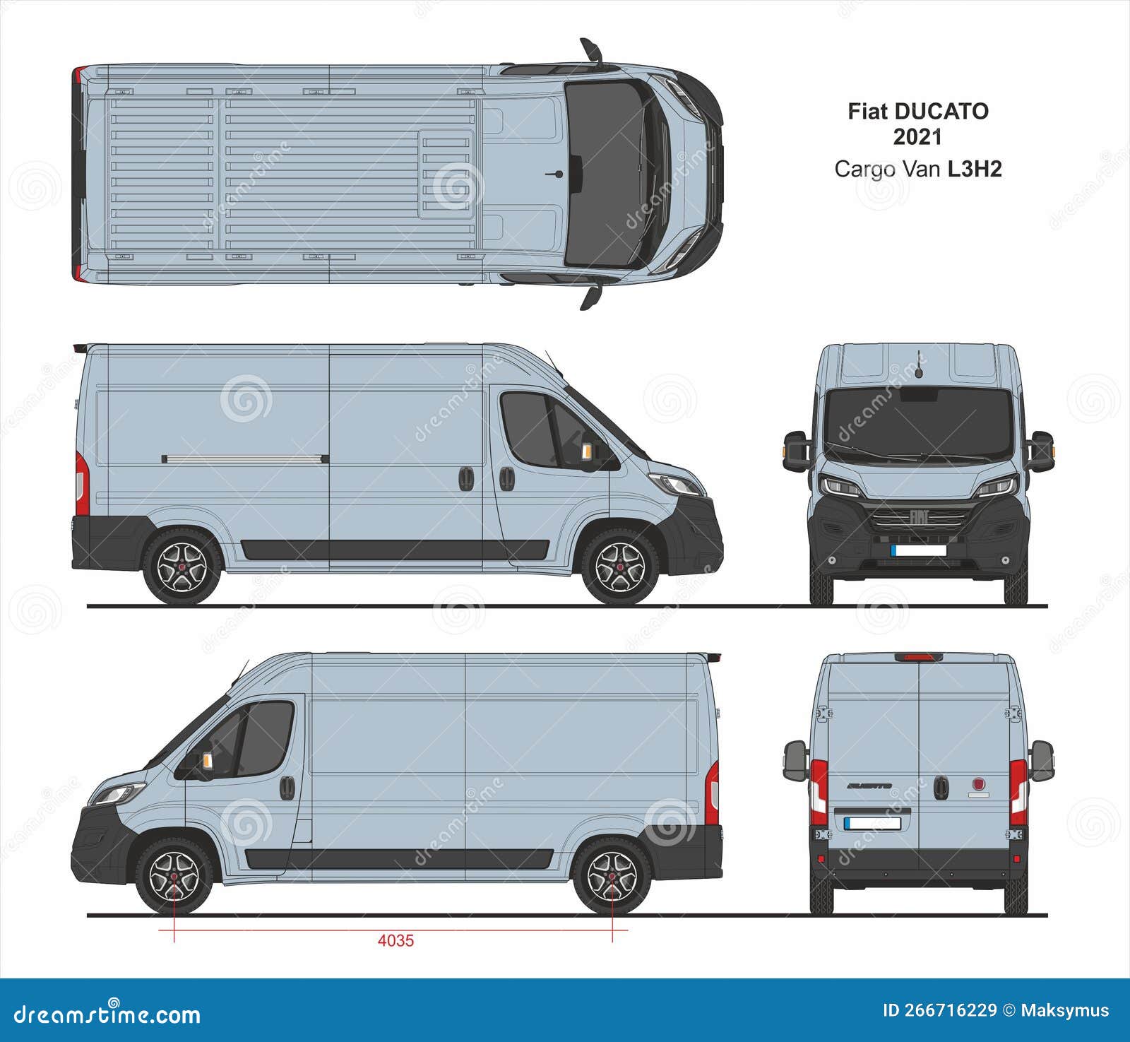 Fiat Ducato Cargo Delivery Van L3H2 2021 Editorial Stock Image