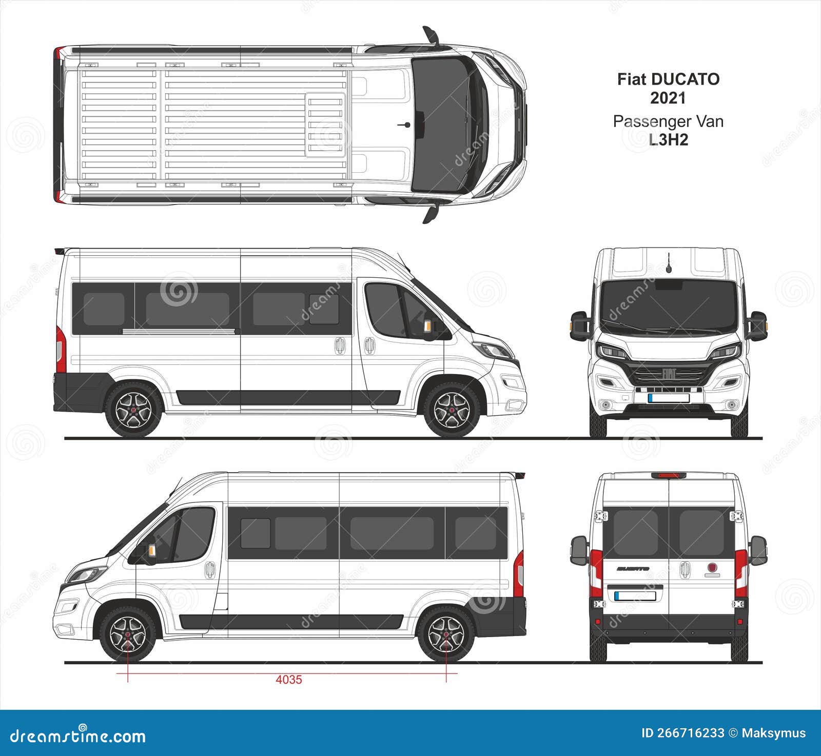 Fiat Ducato Passenger Van L3H2 2021 Editorial Stock Photo - Illustration of  template, 2021: 266716233