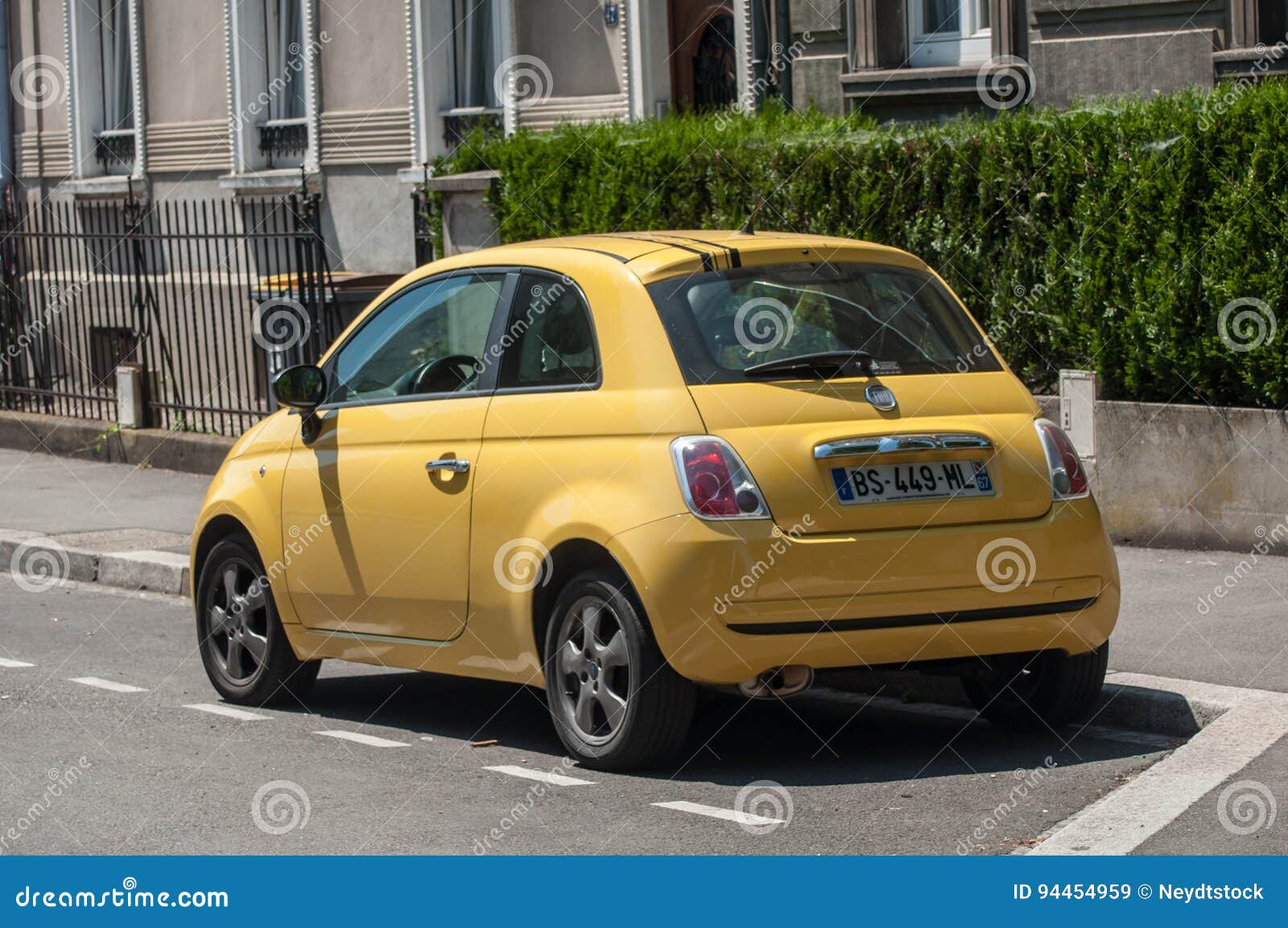 Fiat 500 Yellow Color Parked Editorial Stock Image - Image of view, street:  94454959
