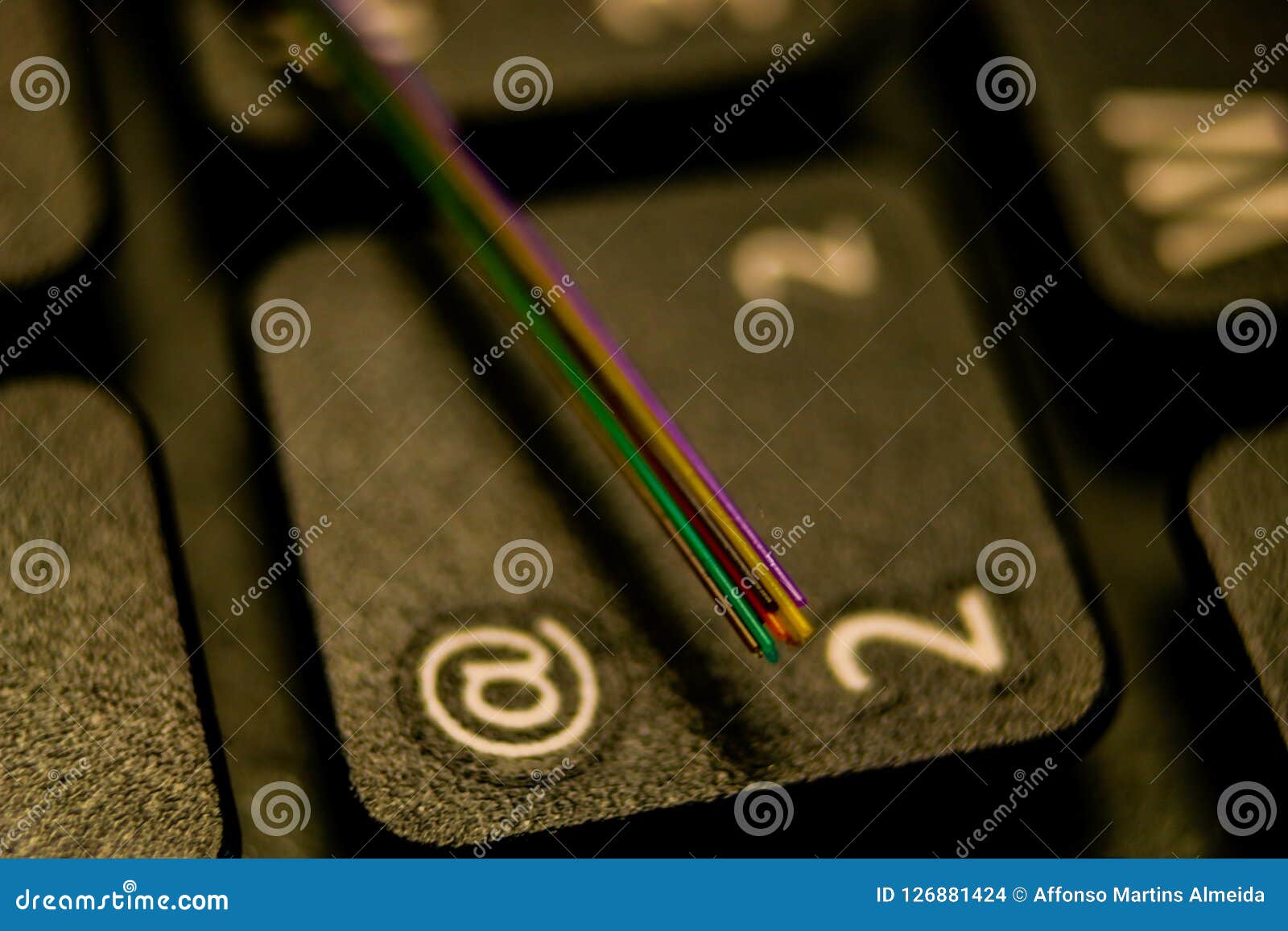 Fiber Optic Cable in the Data Transmission. Stock Photo Image of
