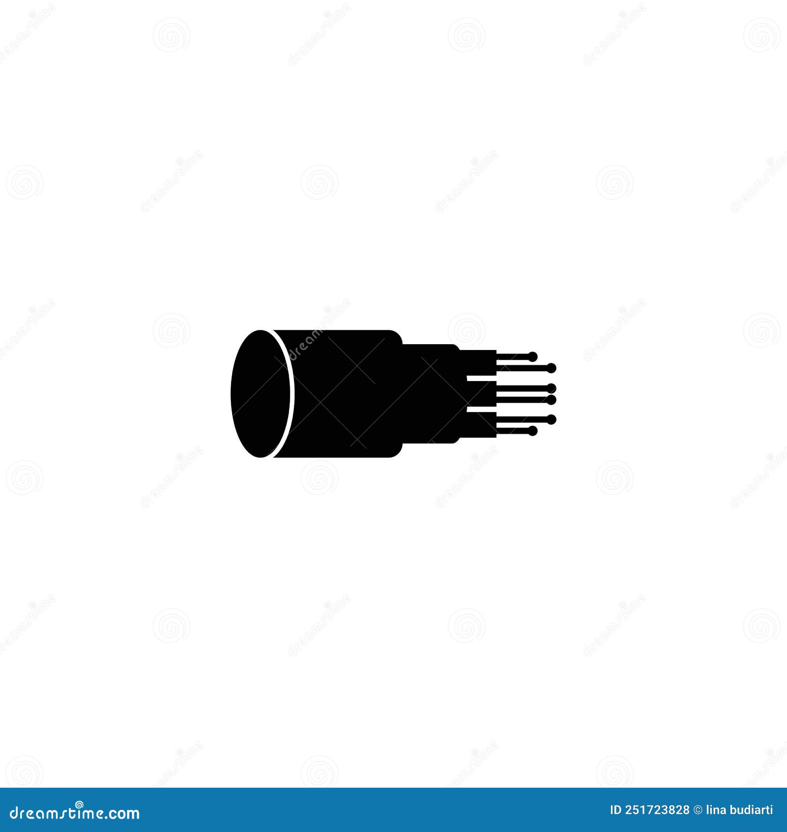 Fiber optic cable icon stock vector. Illustration of sign 251723828