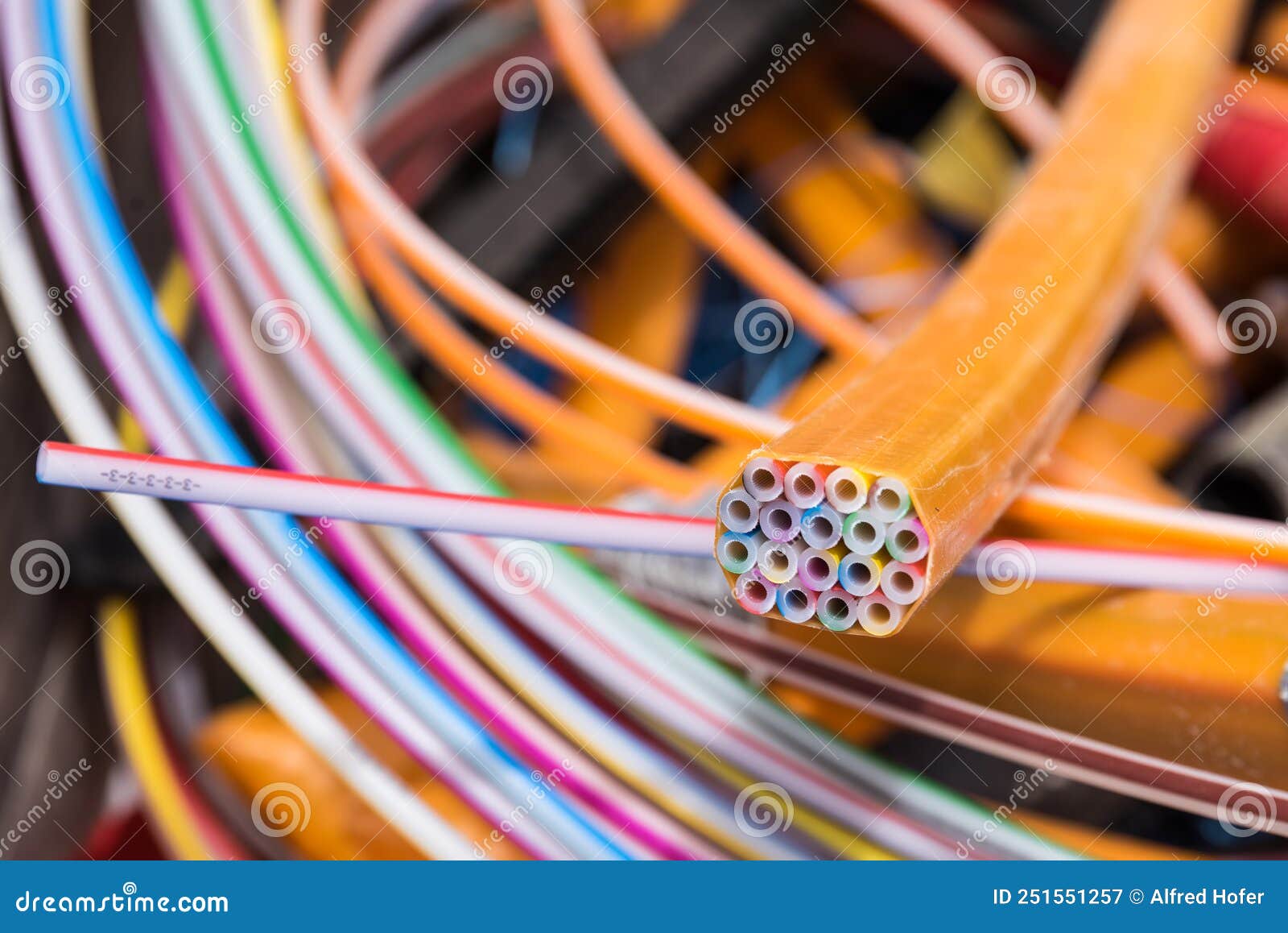 Fiber Optic Cable for Fiber Optic Network Stock Image