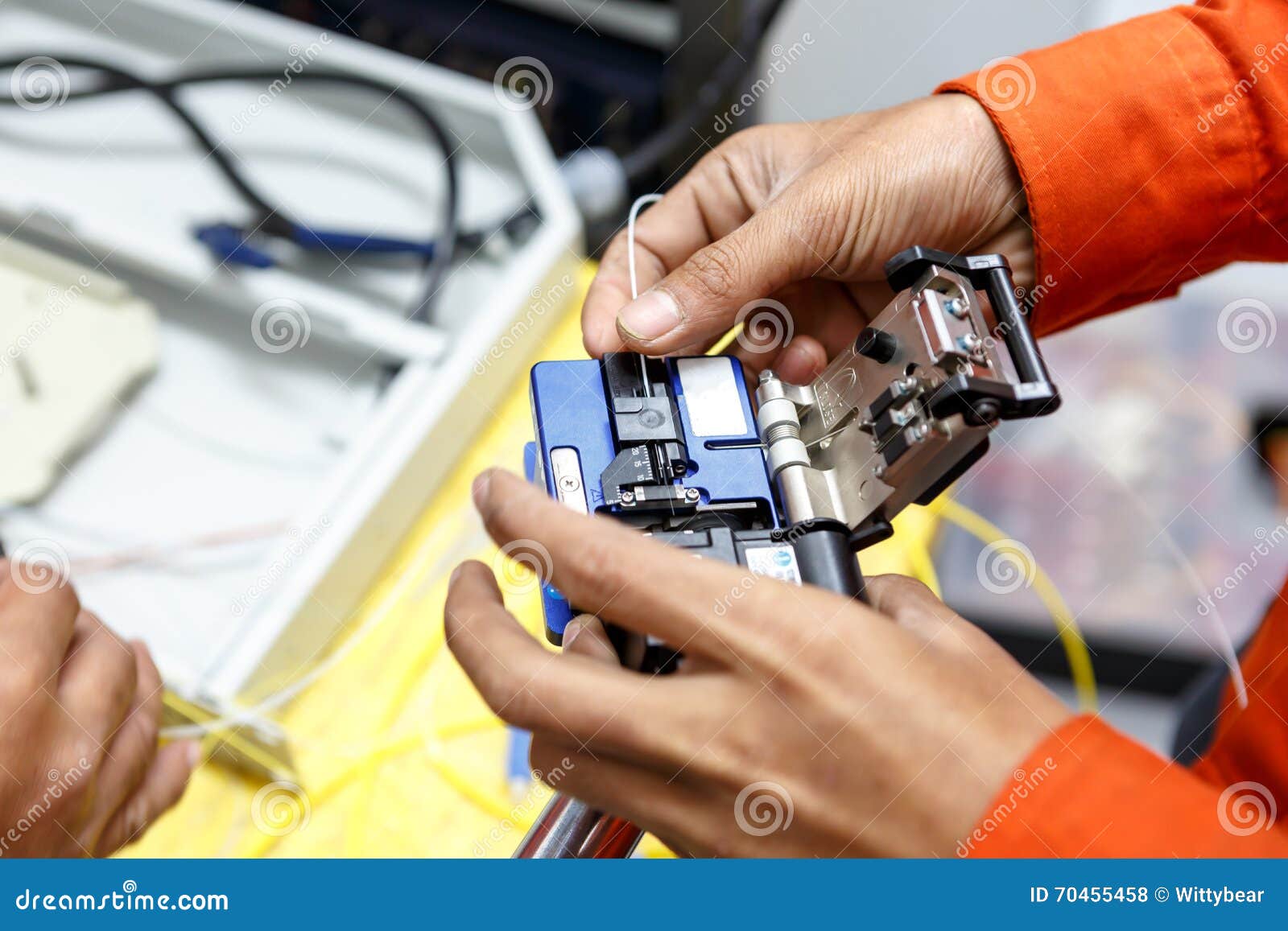 Fiber Optic Cable Splice Machine Stock Photo Image of link, digital
