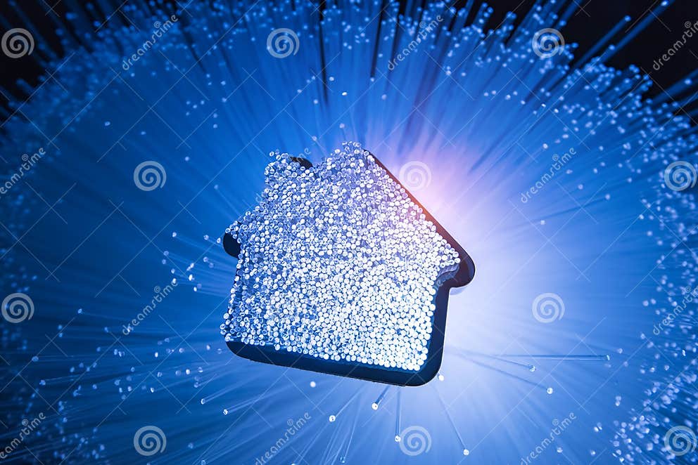 Fiber Optic Connection To House Stock Photo Image of fiber, broadband