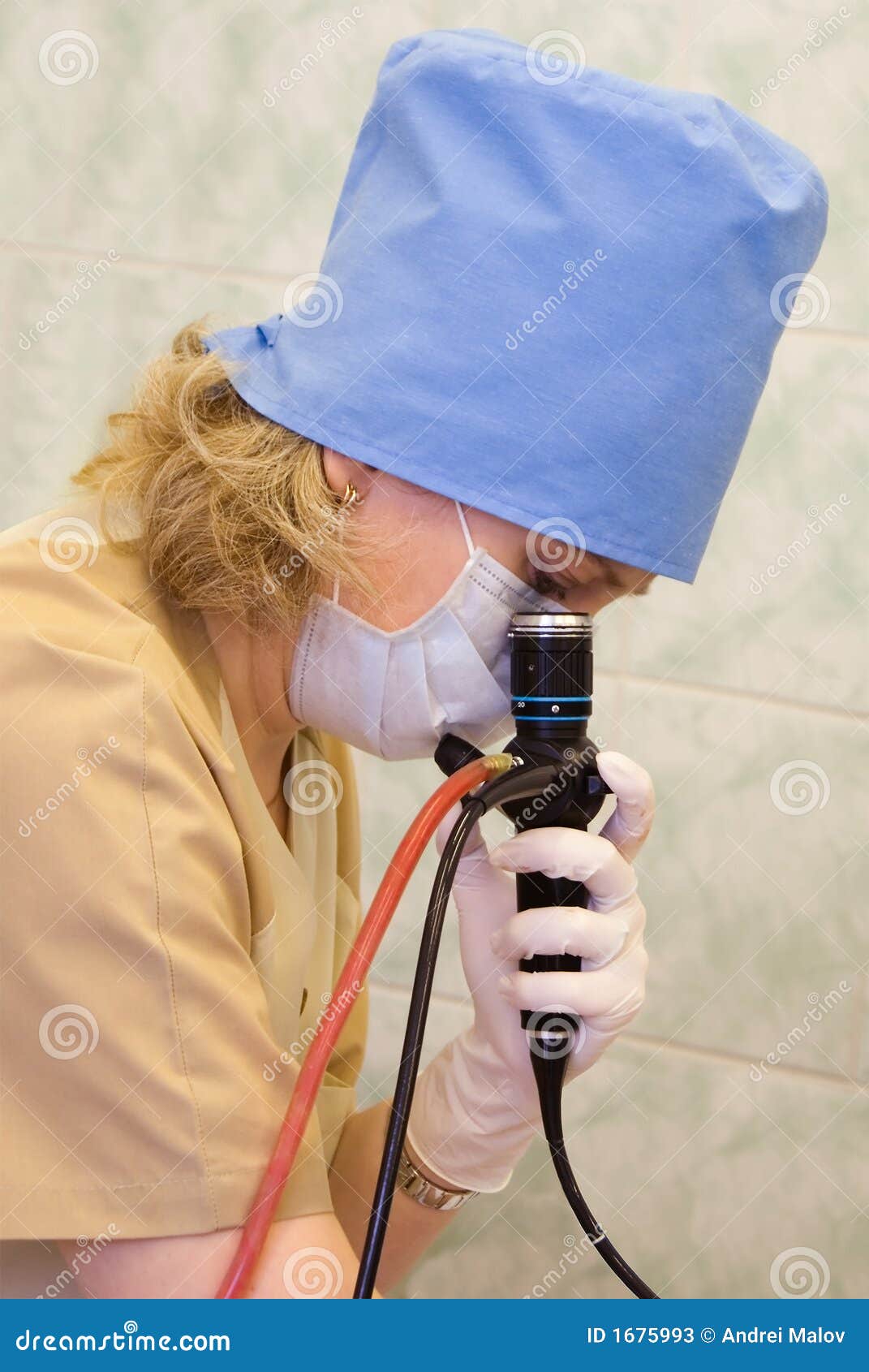 Fiberoptic endoscopy stock image. Image of blood, doctors 1675993
