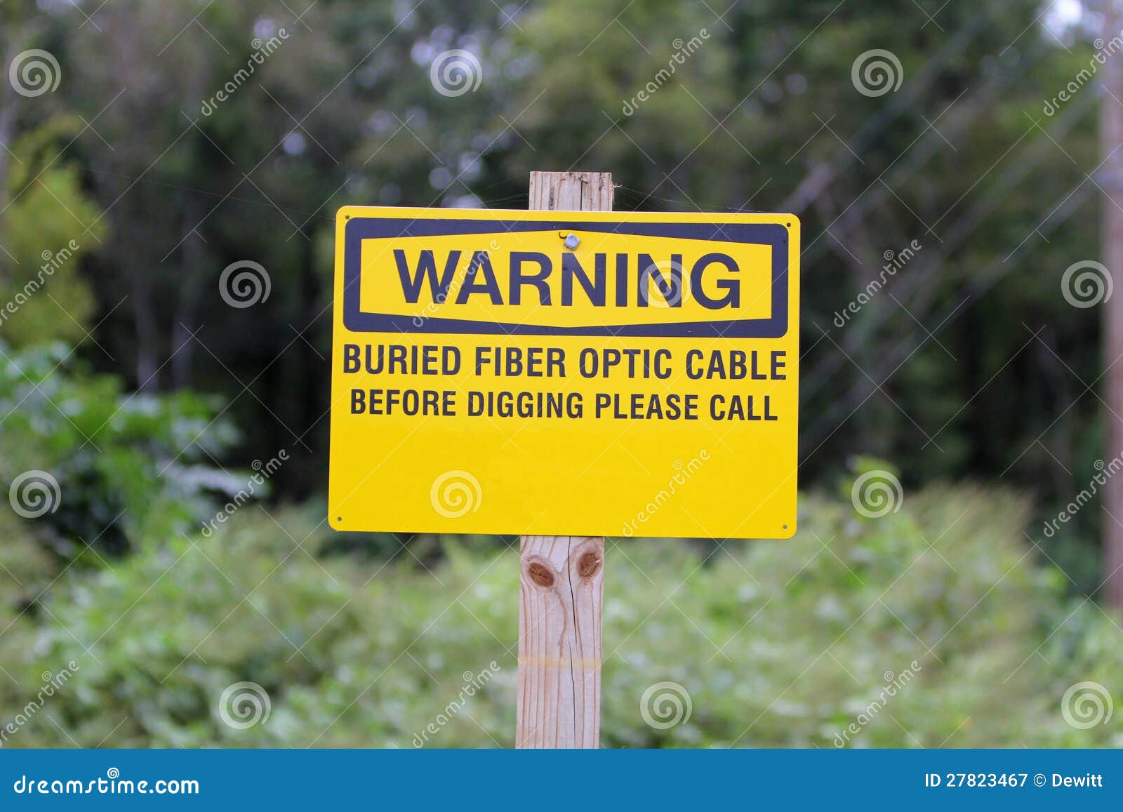 Fiber optic warning sign stock image. Image of hazardous 27823467