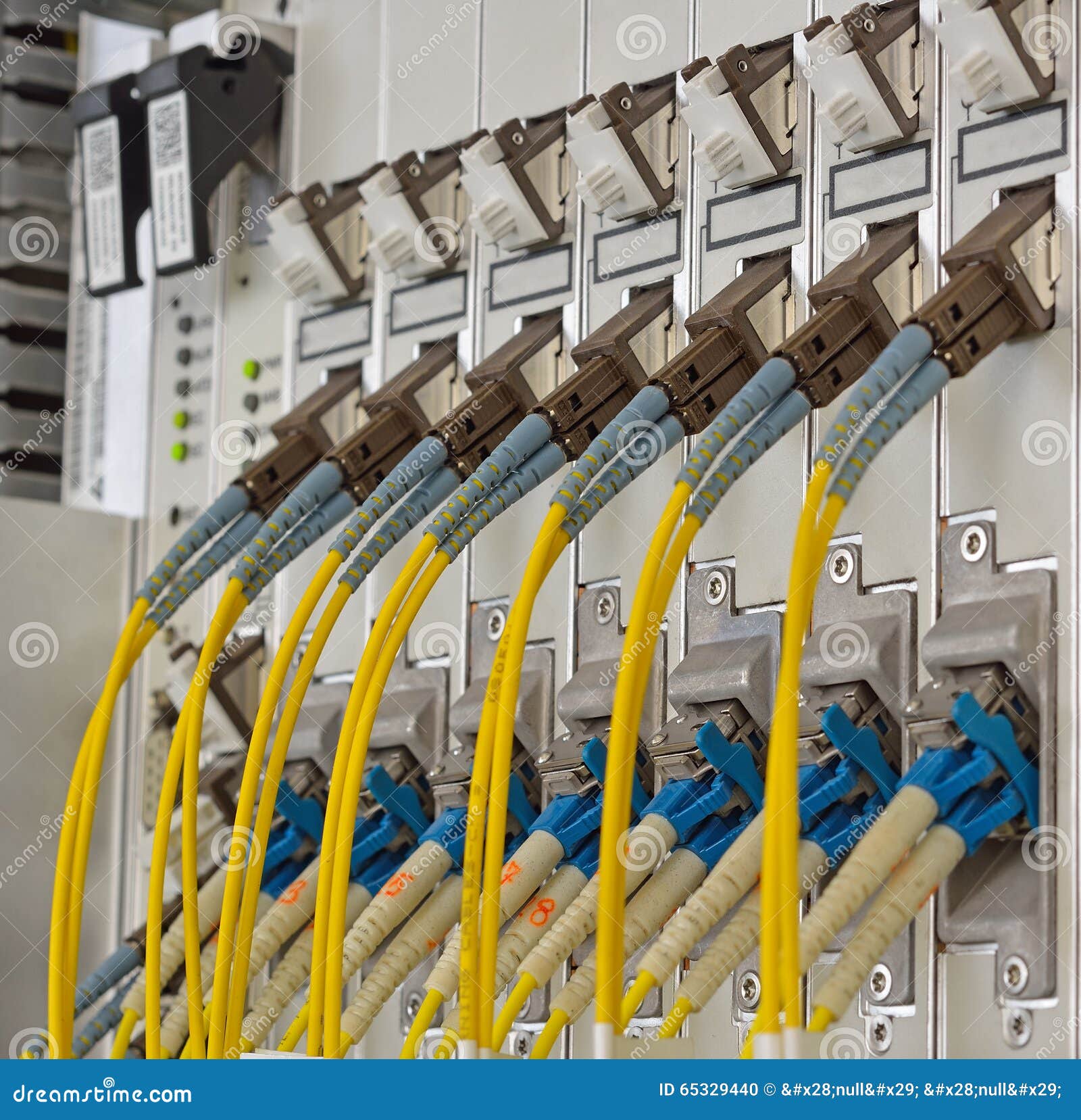 Fiber Optics with SC/LC Connectors. Stock Photo Image of
