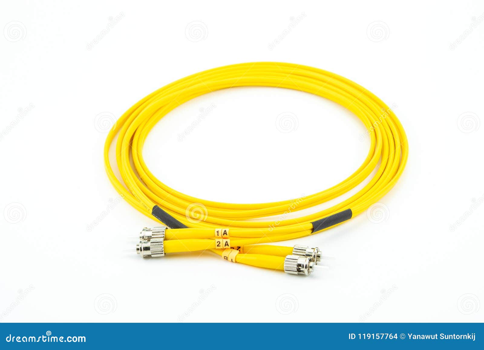 fiber optics single mode patch cord st to st connector