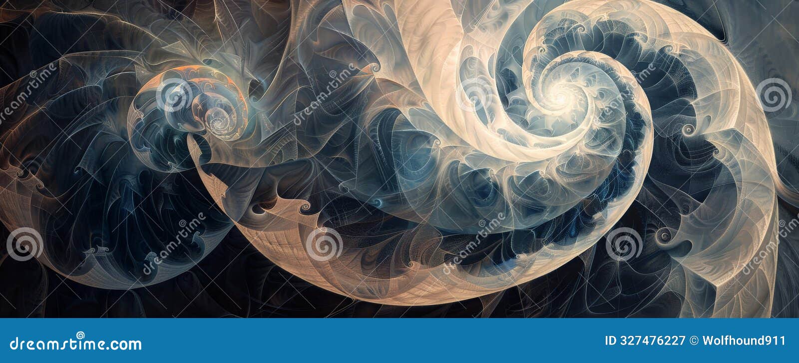 The Fibonacci Sequence Depicted in an Abstract Form, with Swirling ...