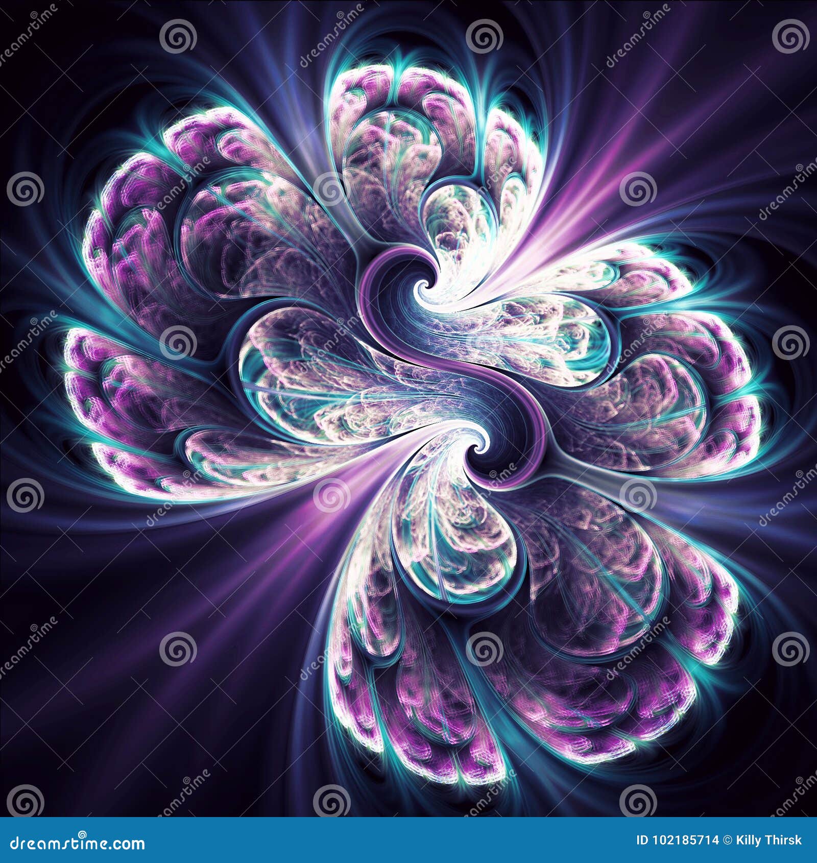 fibonnaci neon brain fractal art