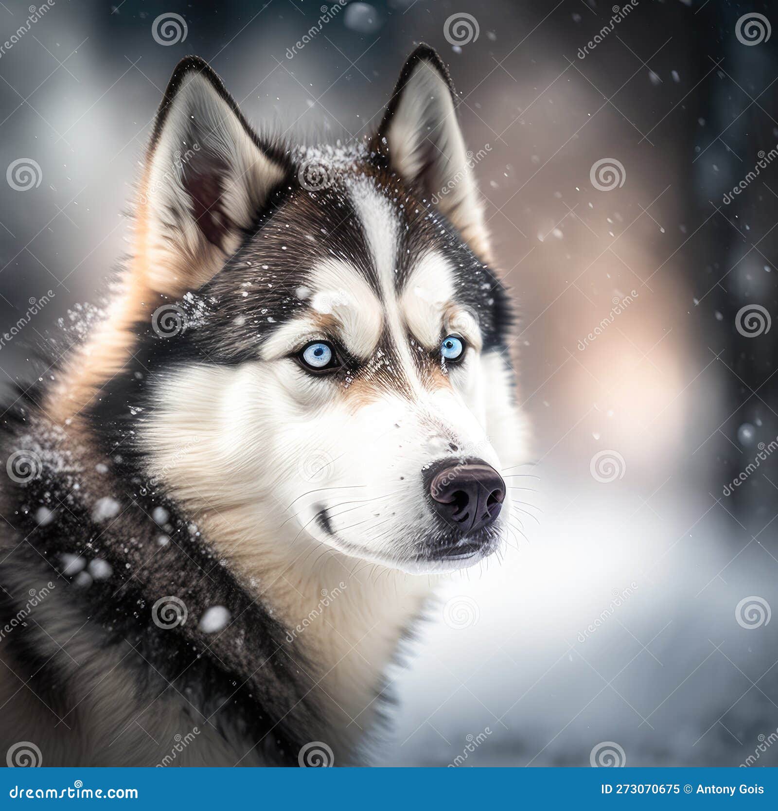 Fictional Representations of Siberian Husky in High Quality Photo
