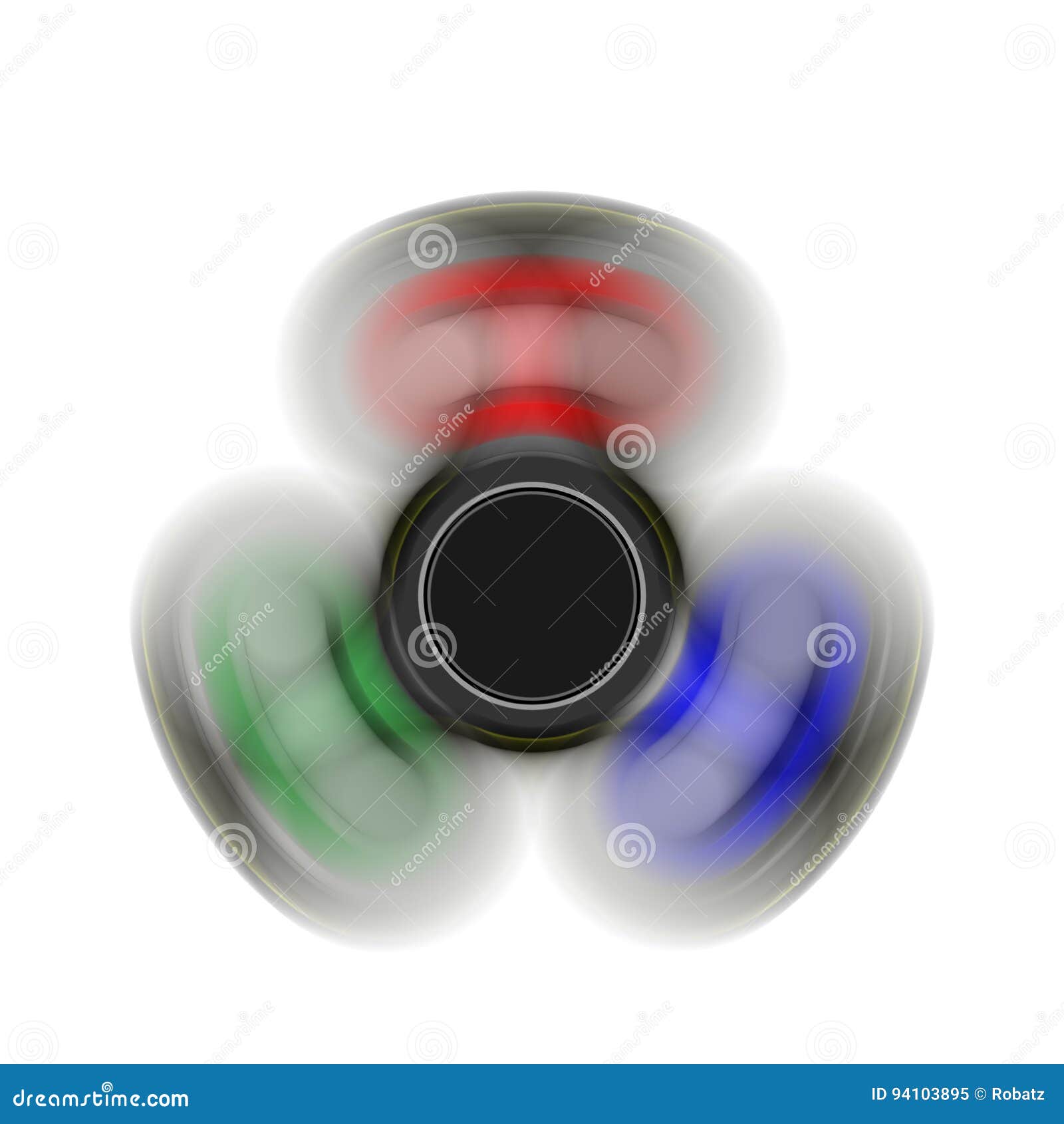 fidget spinner on the move - toy moving for stress relief and attention enhancement. 3d render 