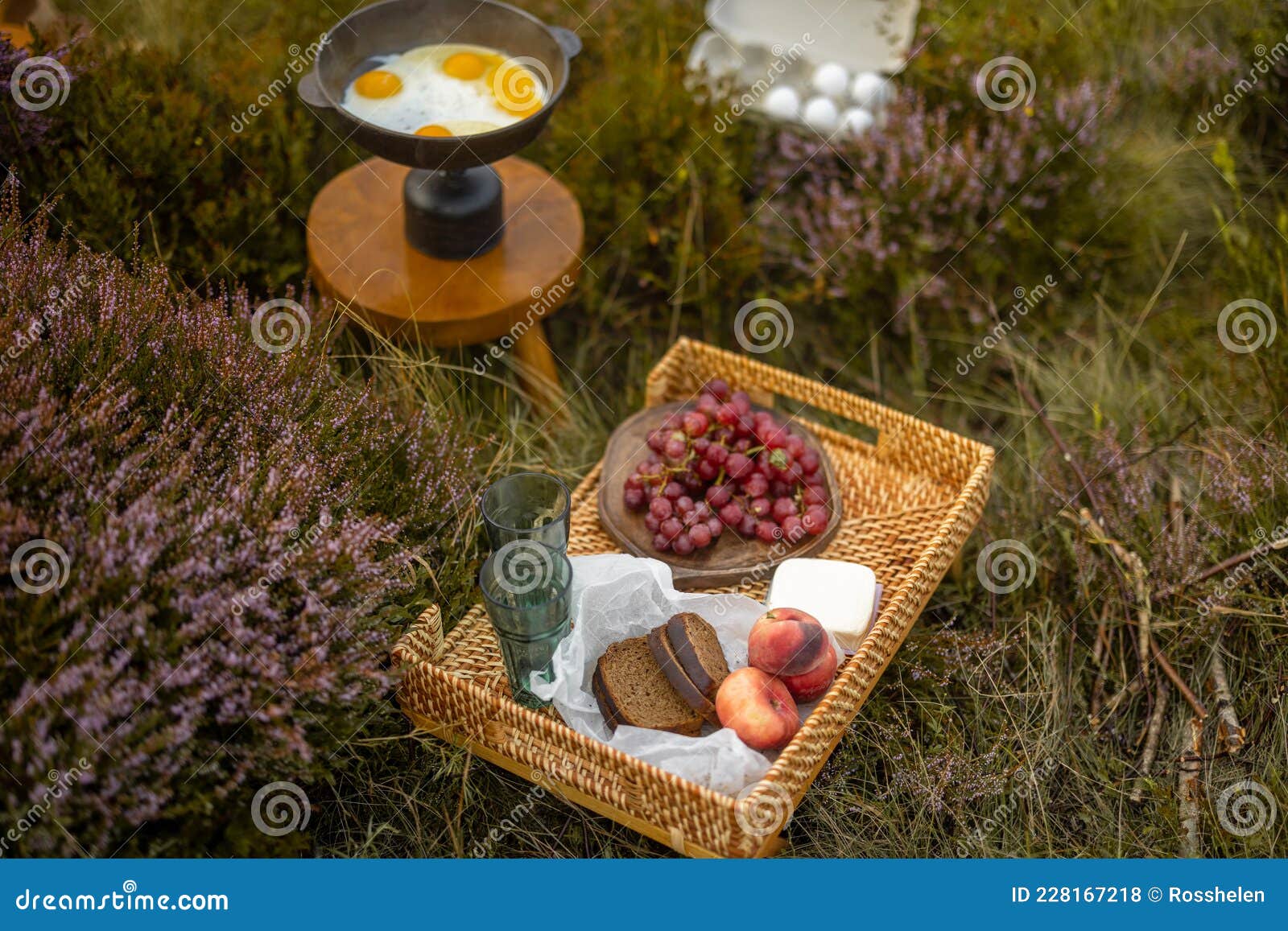Field Breakfast in the Mountains Stock Photo Image of camp, cooker