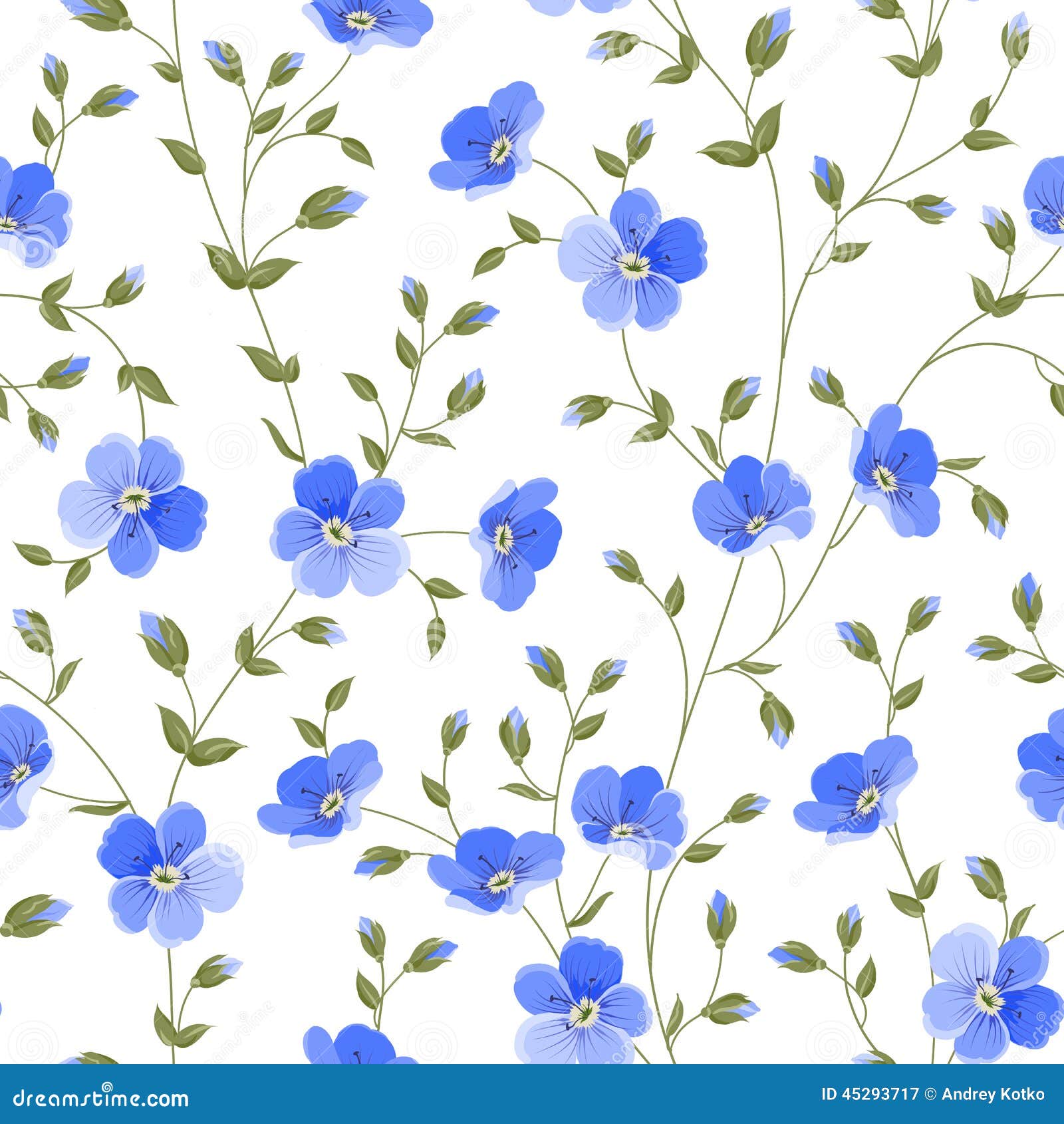 Blue Wallpaper Pretty Flowers