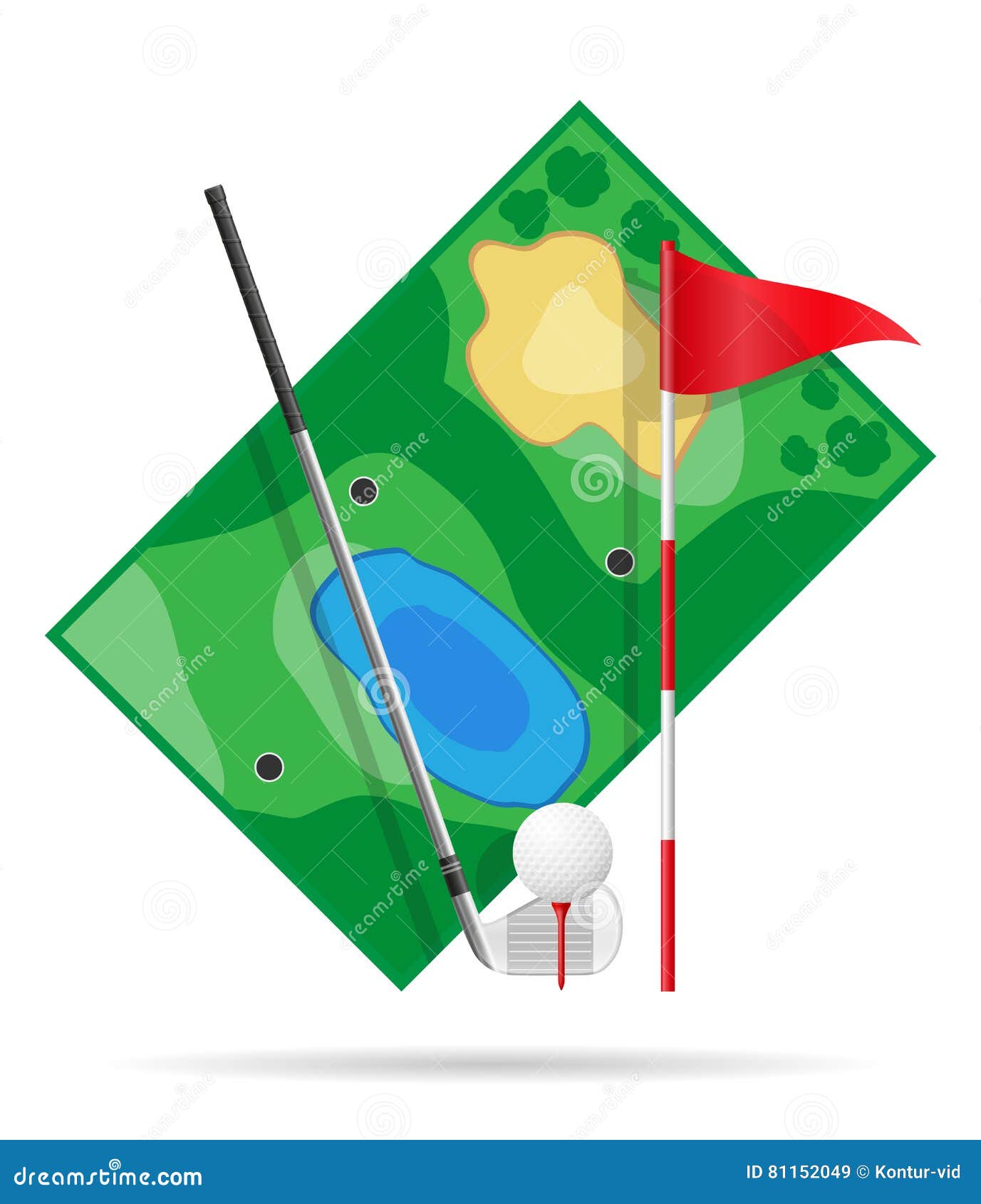 Field for golf vector illustration isolated on white background