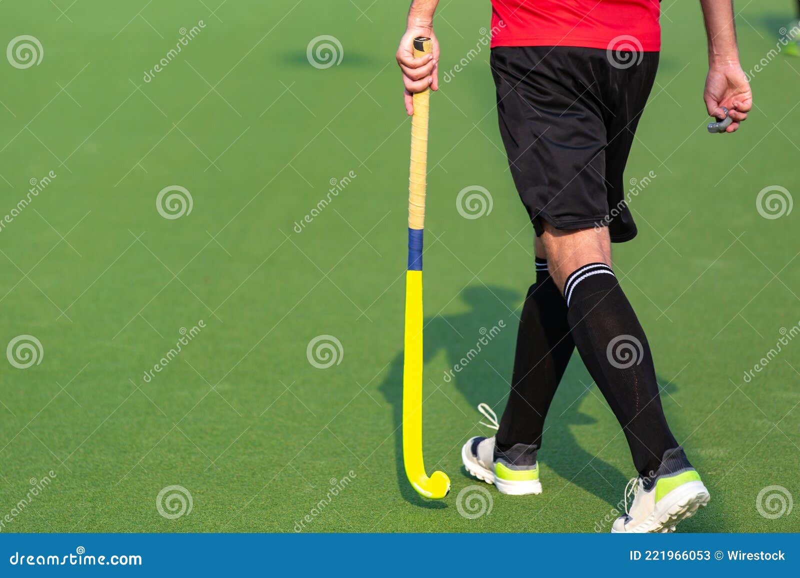 Field Hockey Player on Artificial Grass Play Field. Stock Image Image