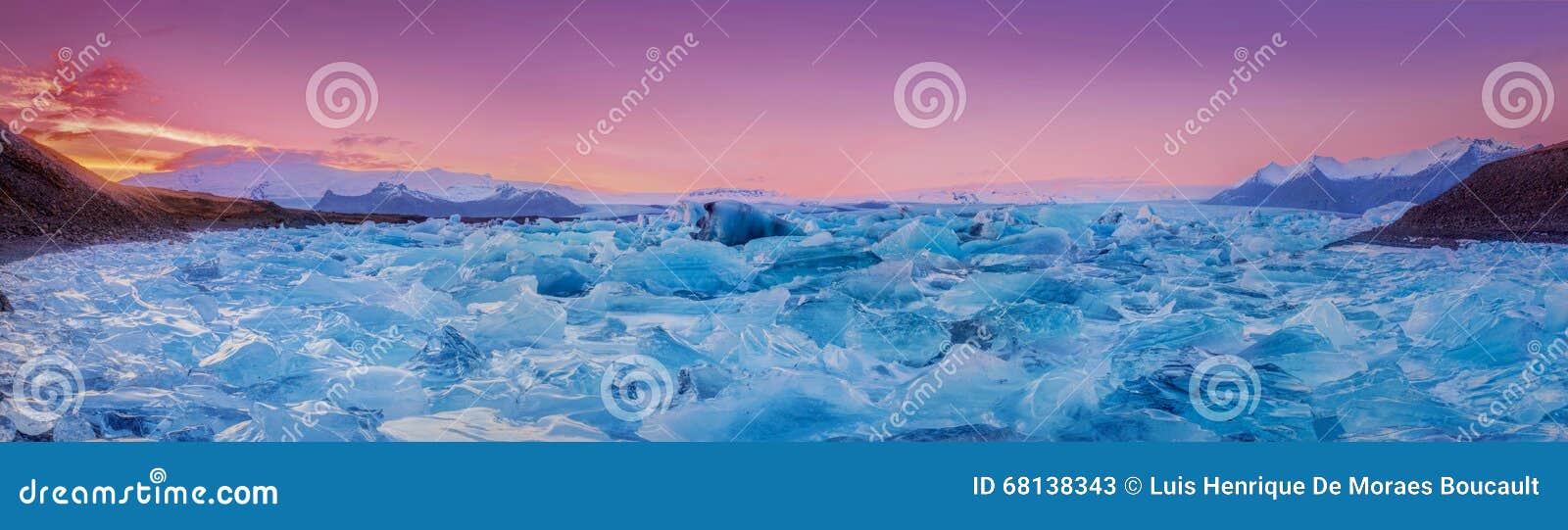 field of ice & sunset