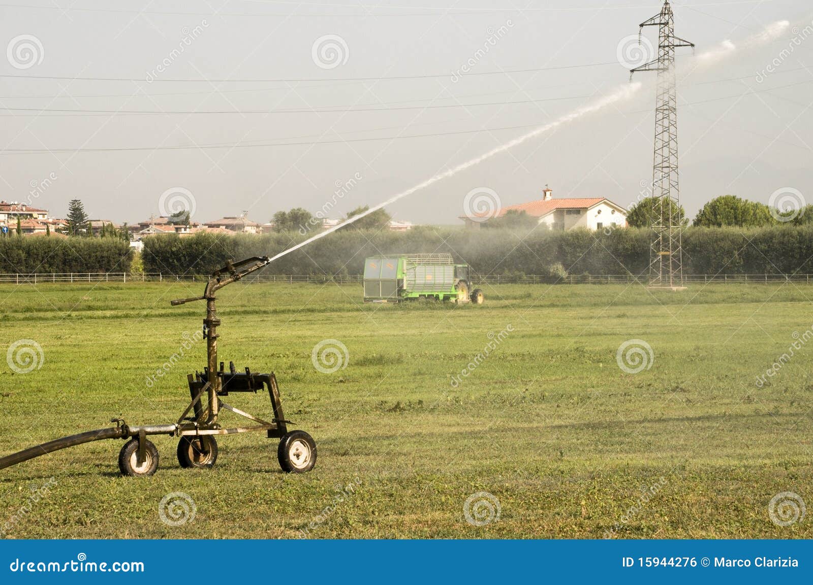 Field irrigator stock photo. Image of field, pump, peasant 15944276