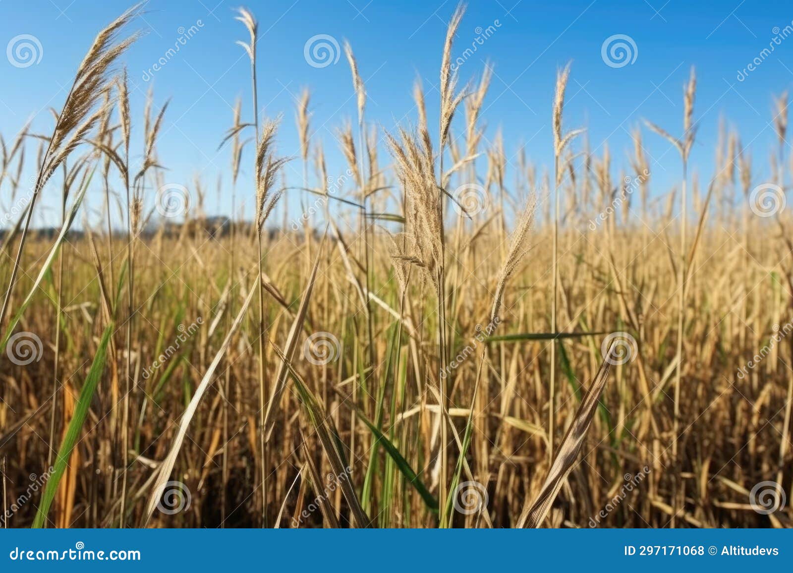 Field of Switchgrass, a Common Source for Biofuel Stock Photo Image