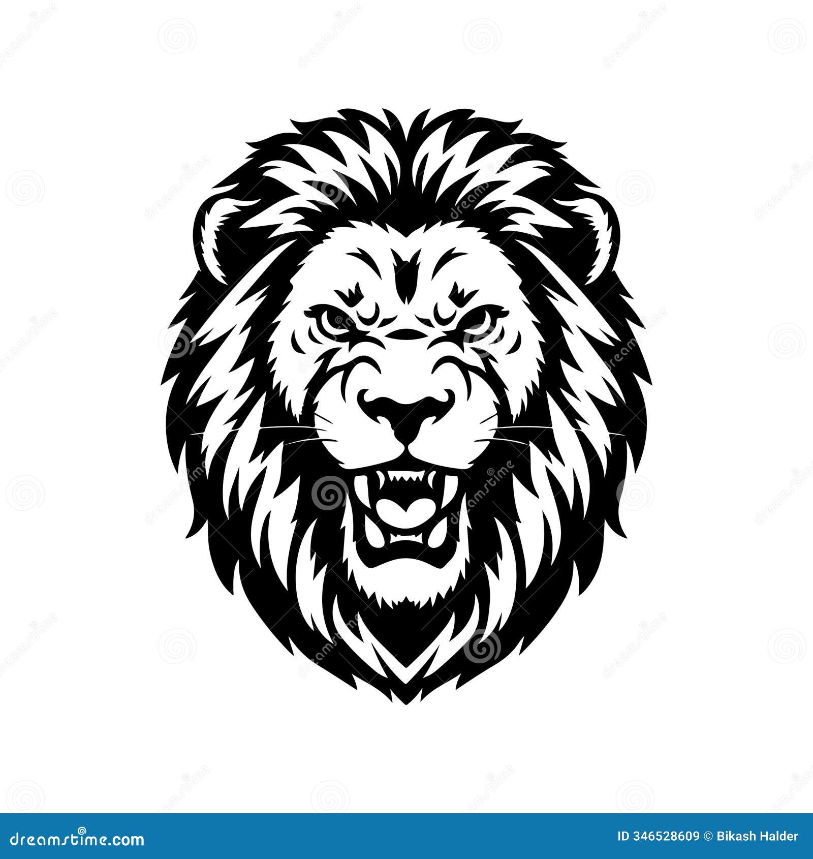 fierce roaring lion head 