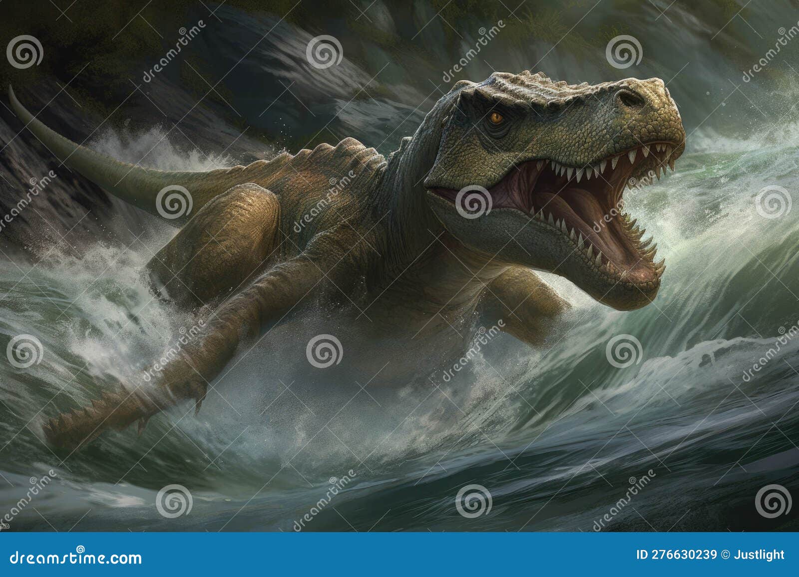 Water Dinosaur Ichthyosaurus, Coloring For Children, Contour