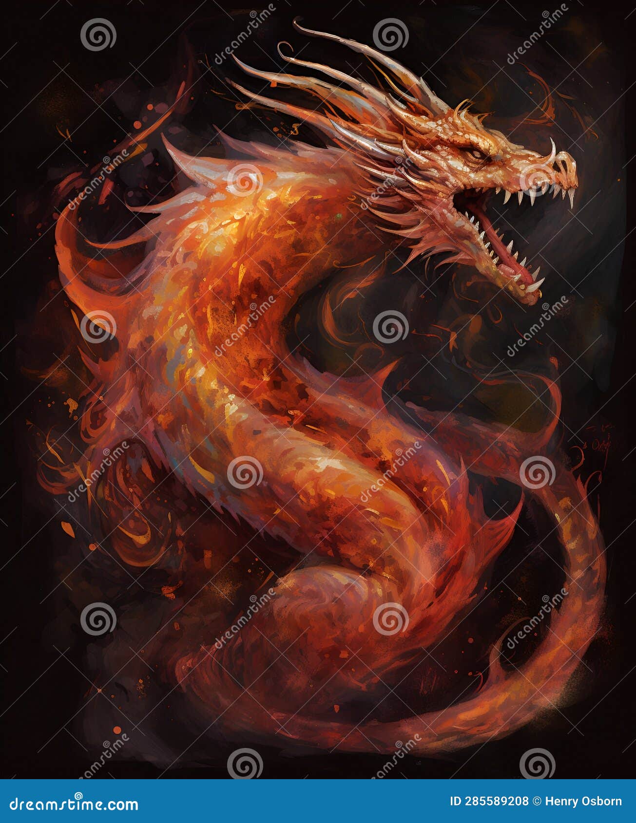 fiery abstract interpretation of y ddraig goch