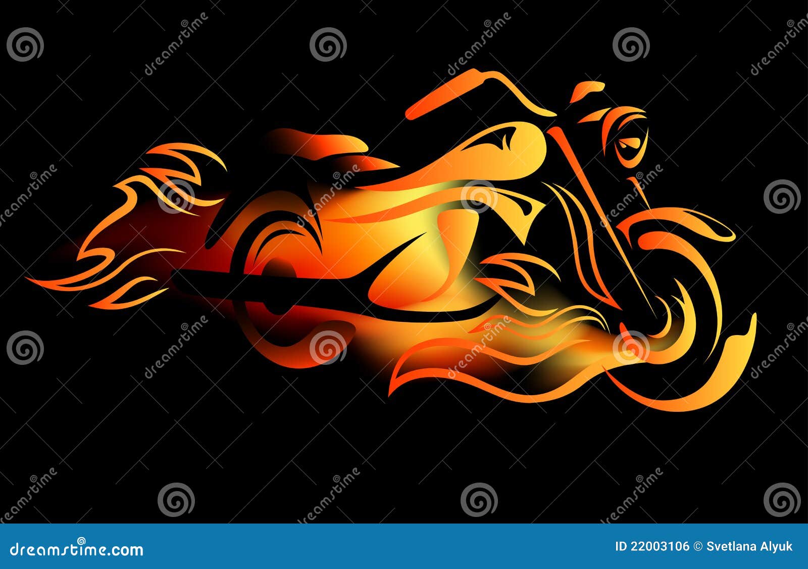 Fiery bike vector stock vector. Illustration of design - 22003106