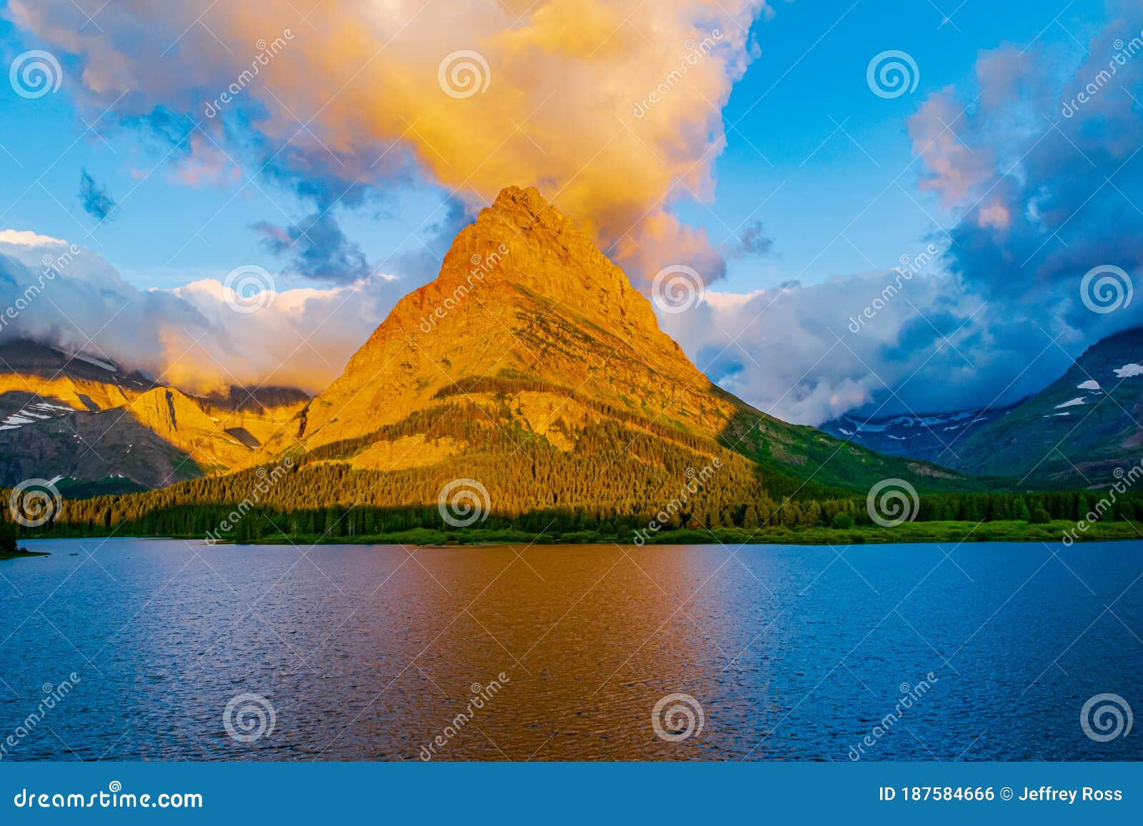 0000331 fiery clouds above grinnell point at sunrise - glacier national park, montana 5131