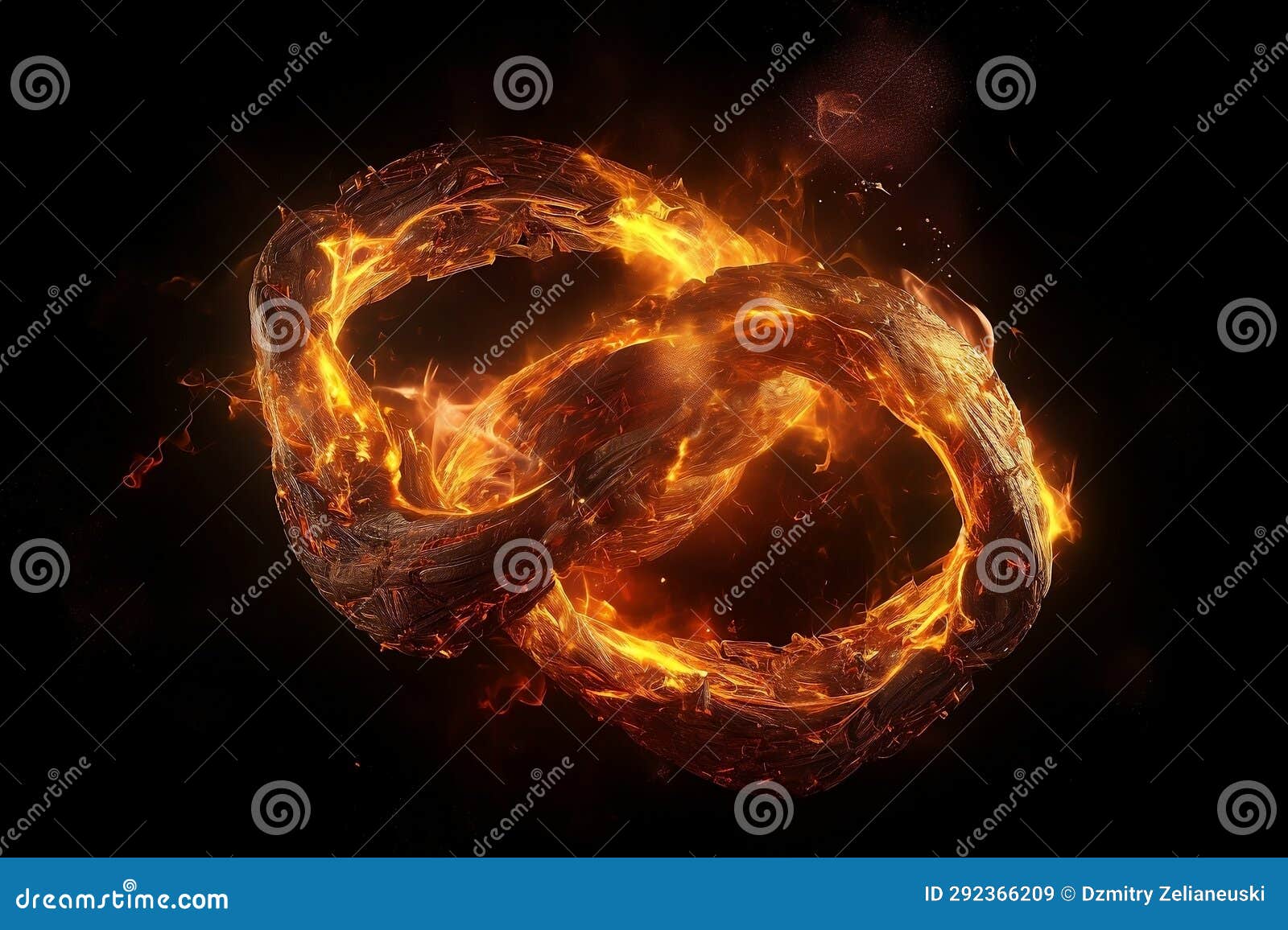 Fiery Explosion with Alpha Channel. Generative AI. Stock Illustration