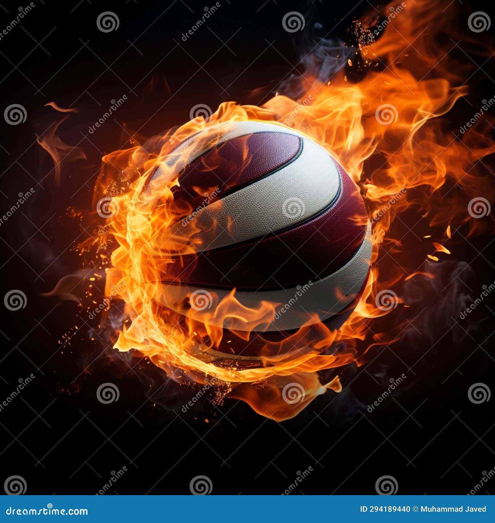 fiery fervor, volleyballs intensity portrayed through ball on dark backdrop