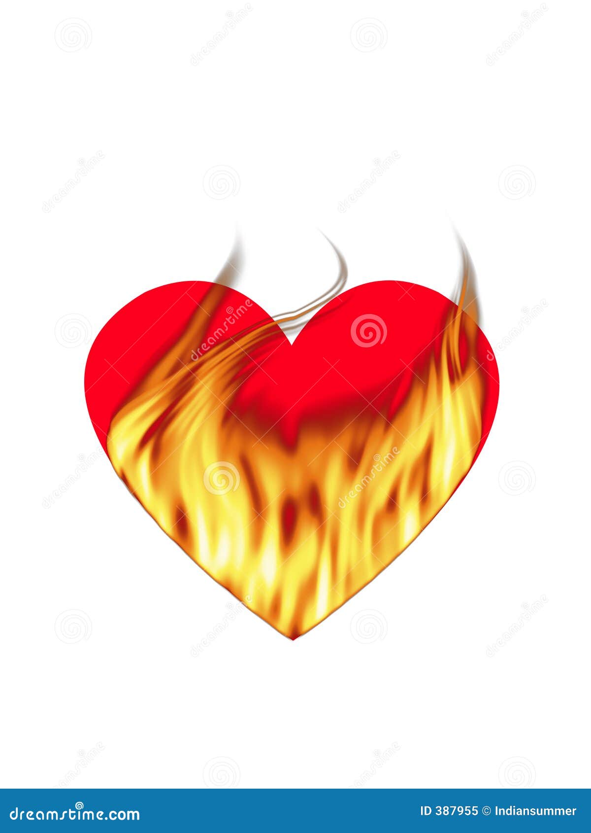 Fiery Love stock illustration. Illustration of heart, cropped 387955