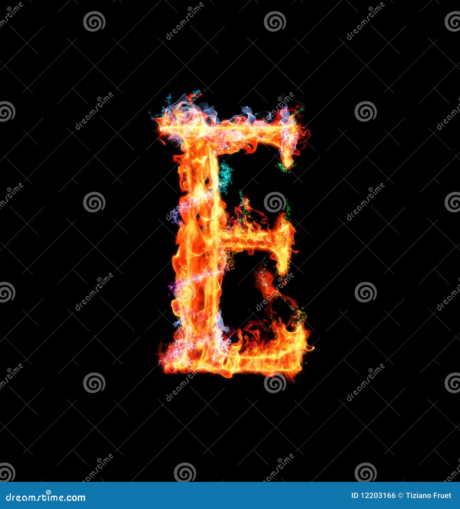 fiery magic font - e