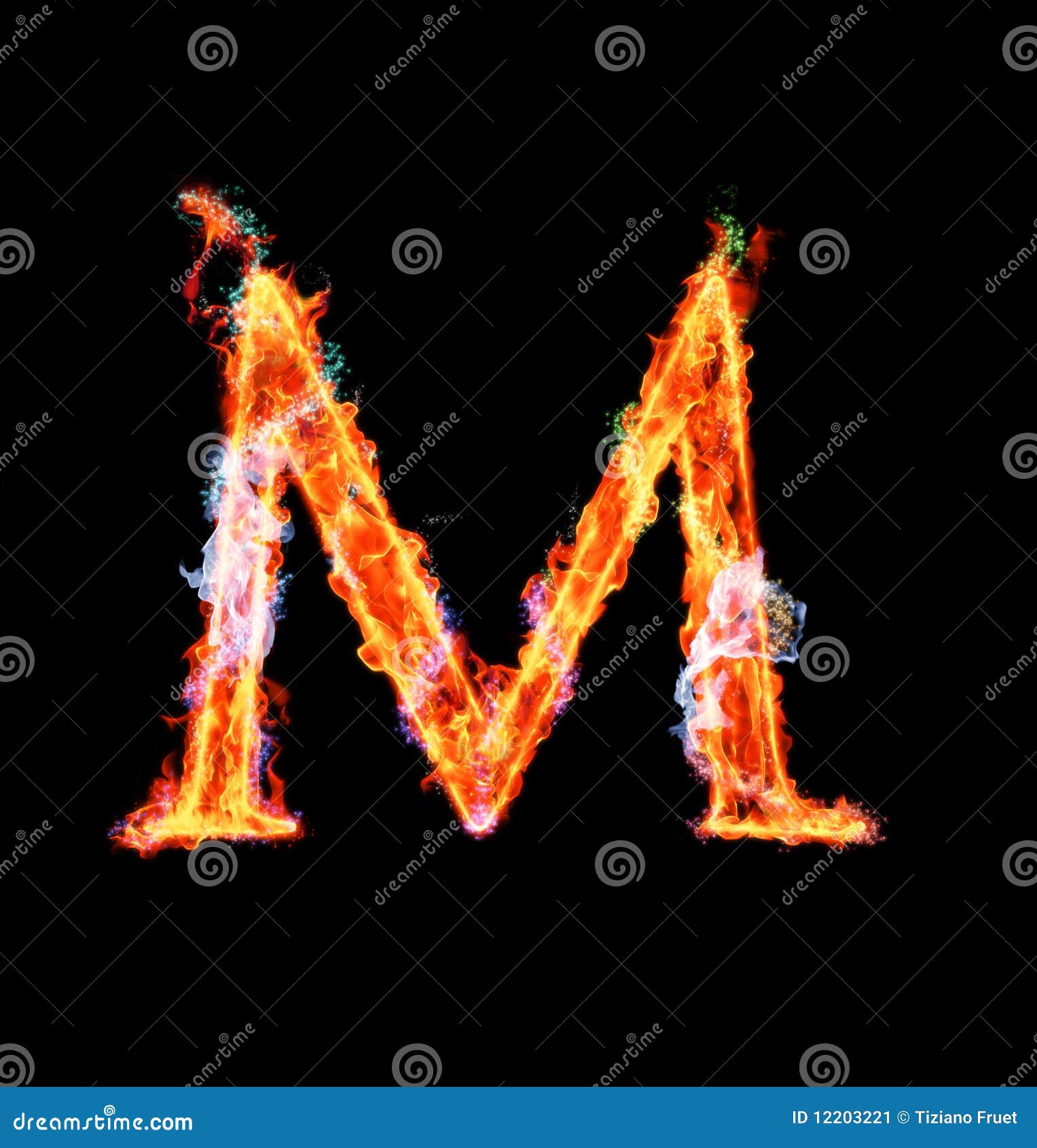 fiery magic font - m