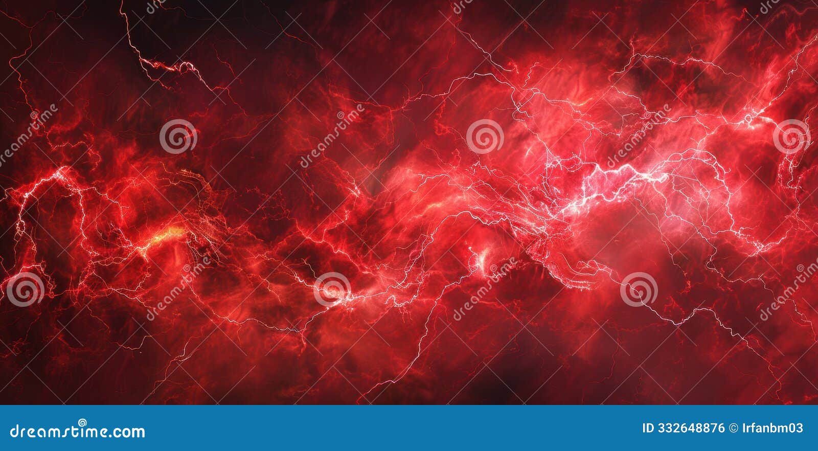 fiery red lightning. intense energy concept