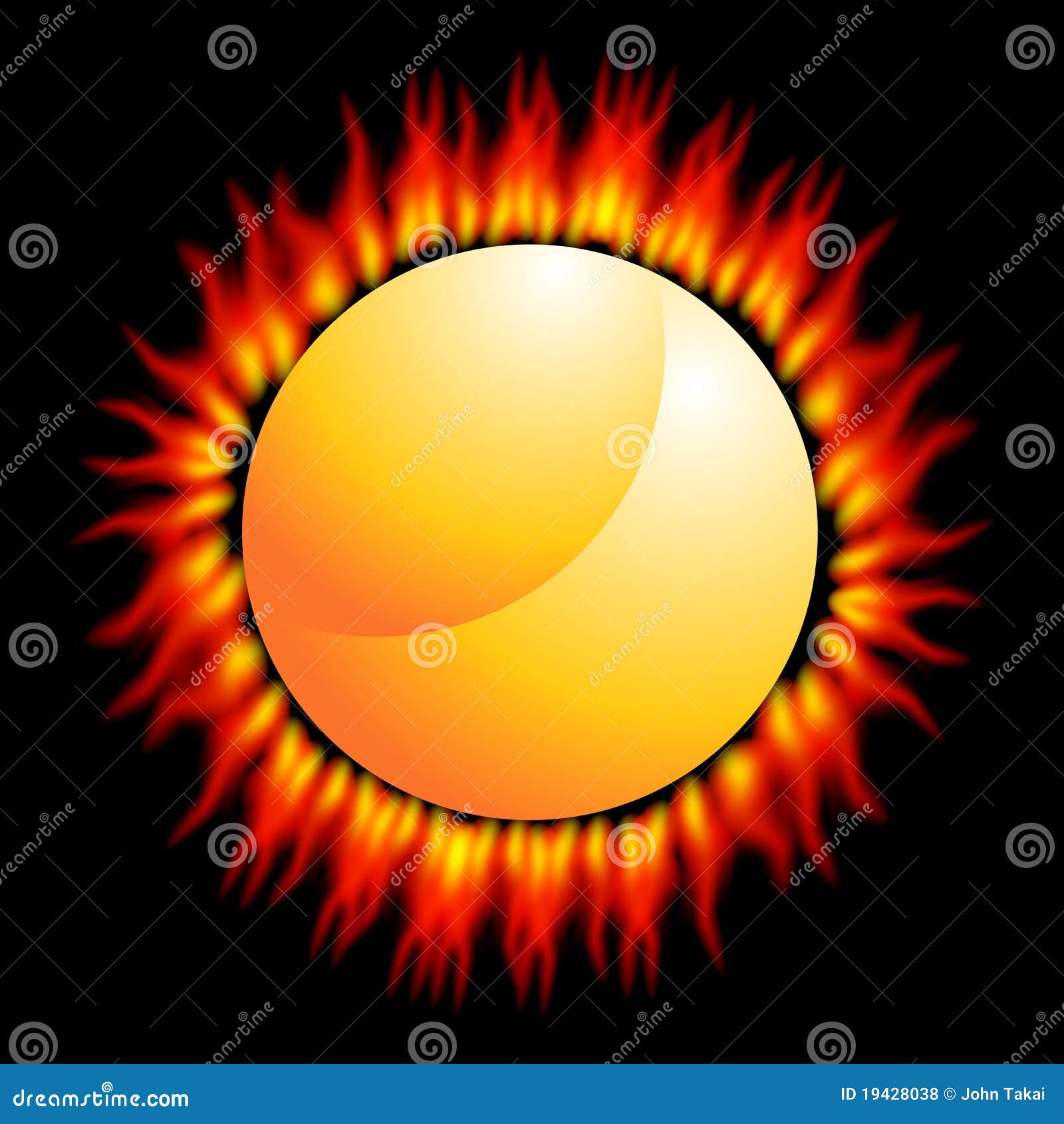 Fiery Sun stock vector. Illustration of burning, black 19428038